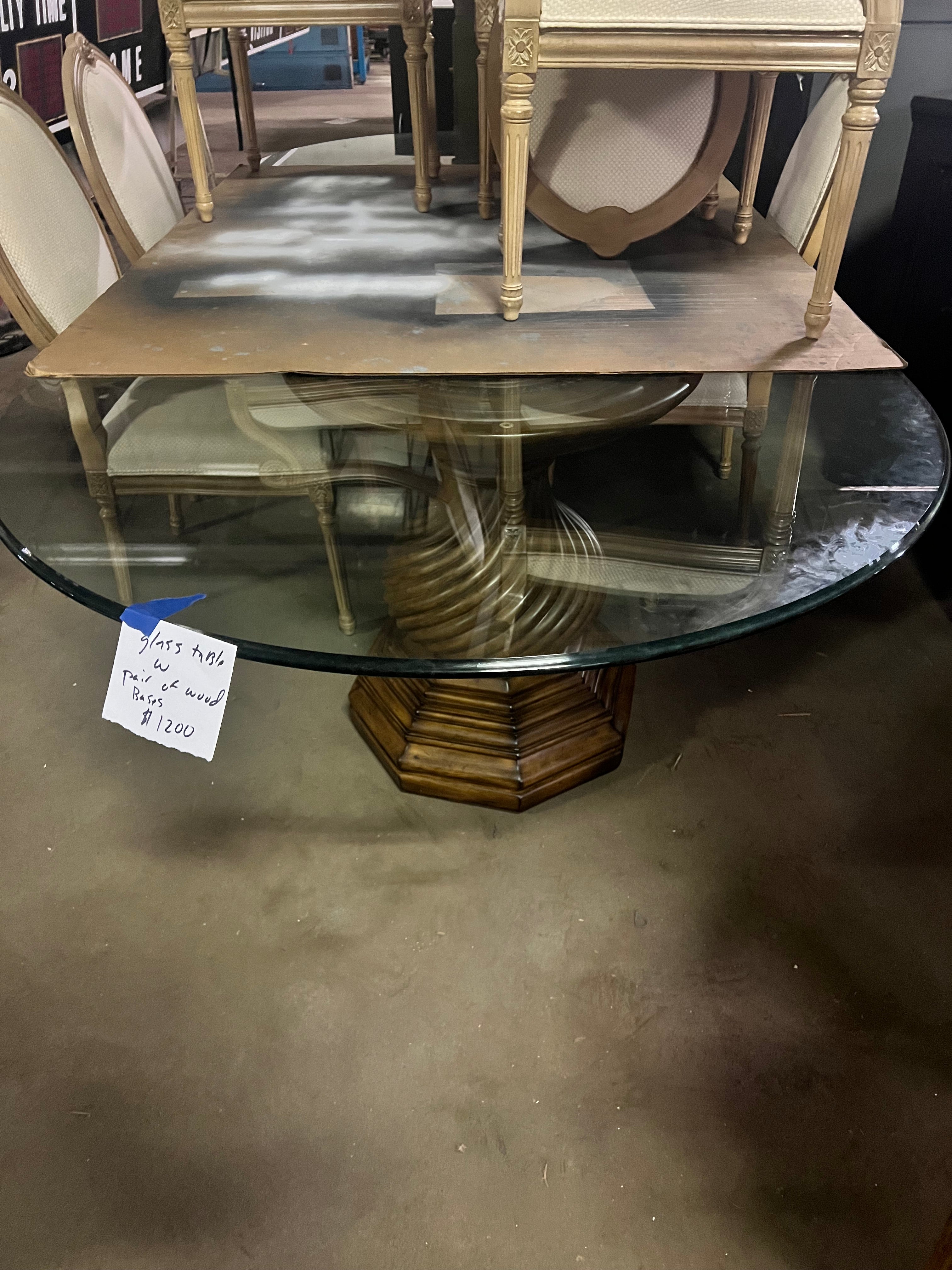 pedestal glass table