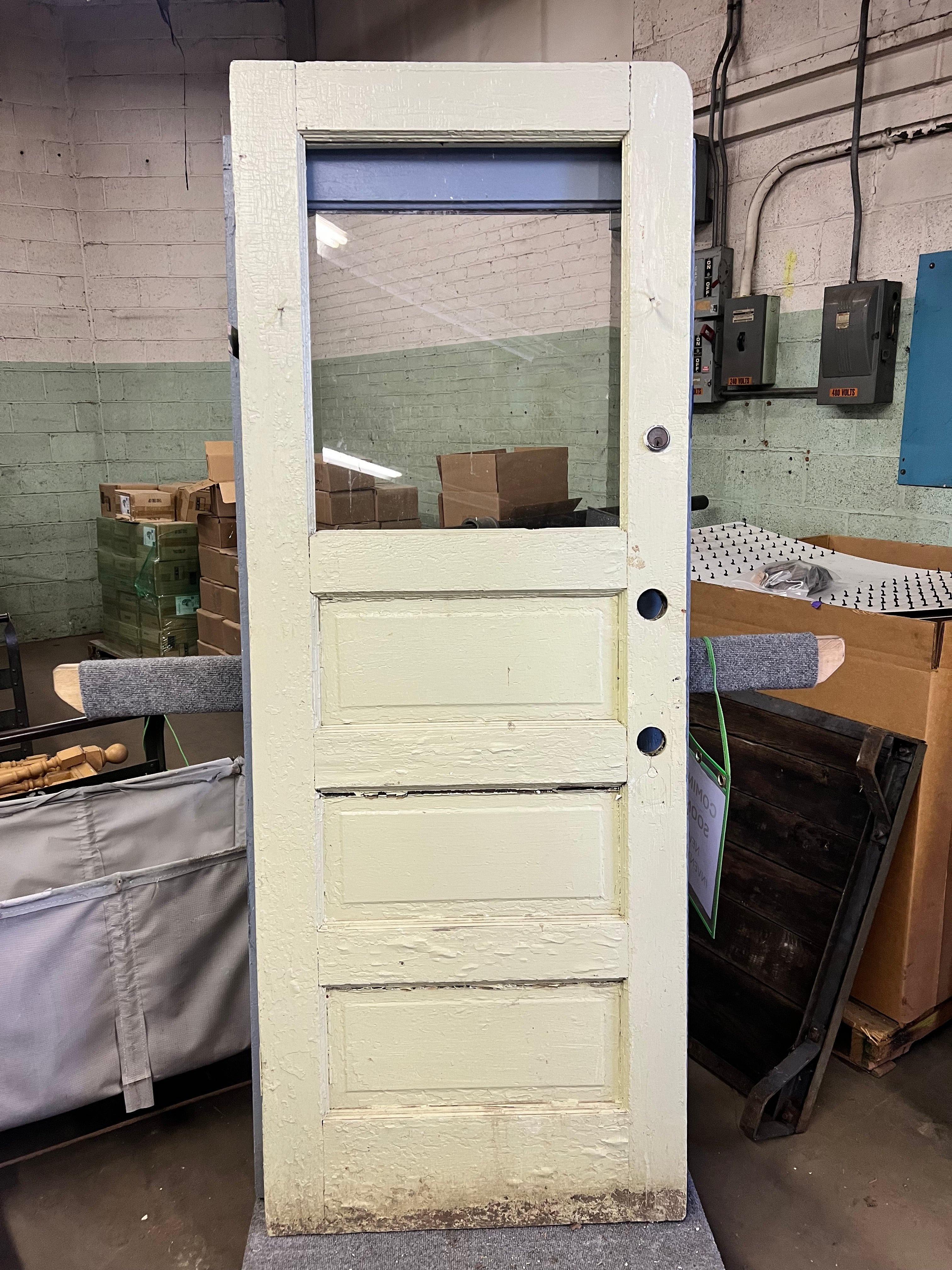 Painted 3 Panel Glass Door