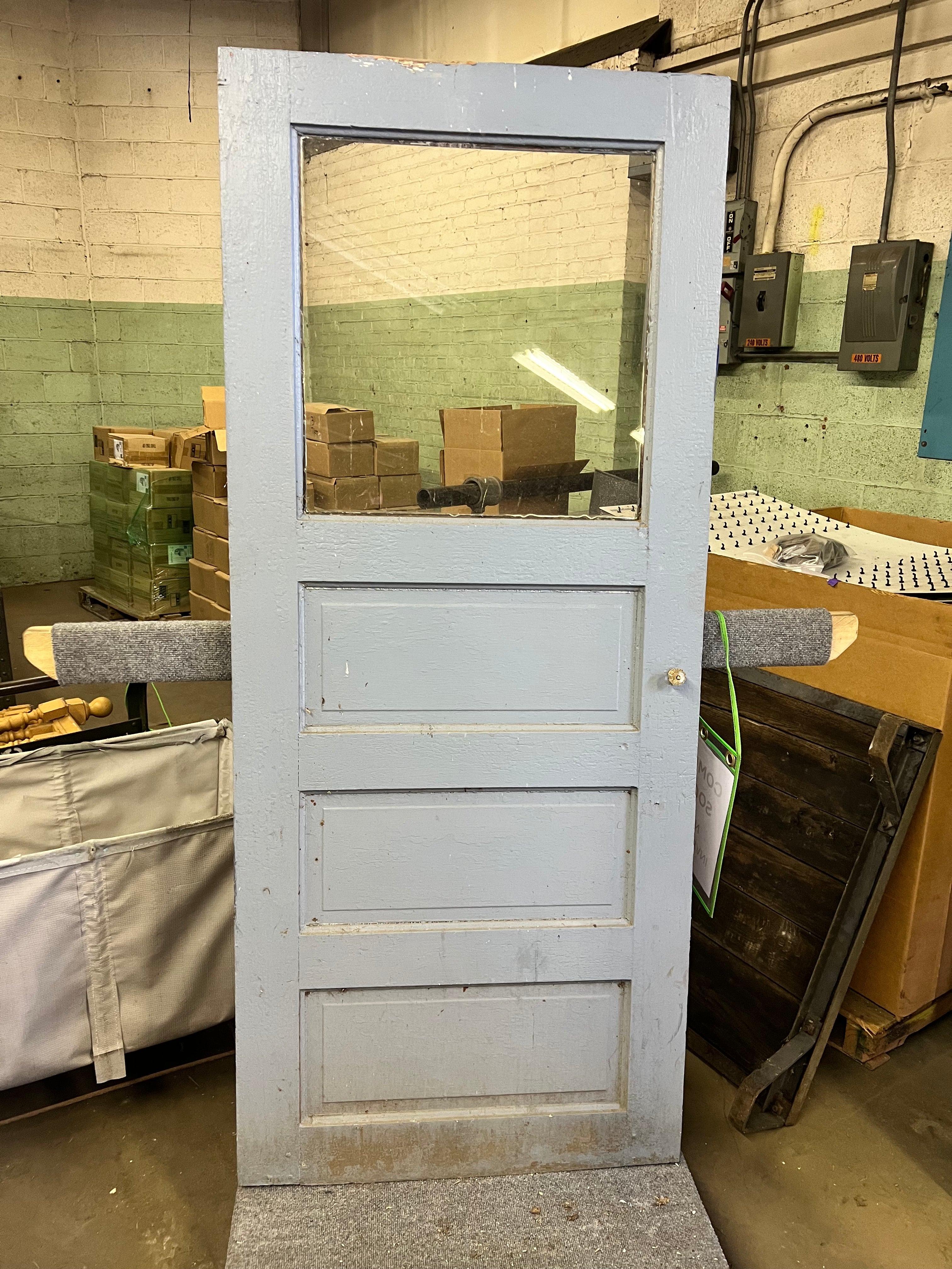 Painted 3 Panel Glass Door