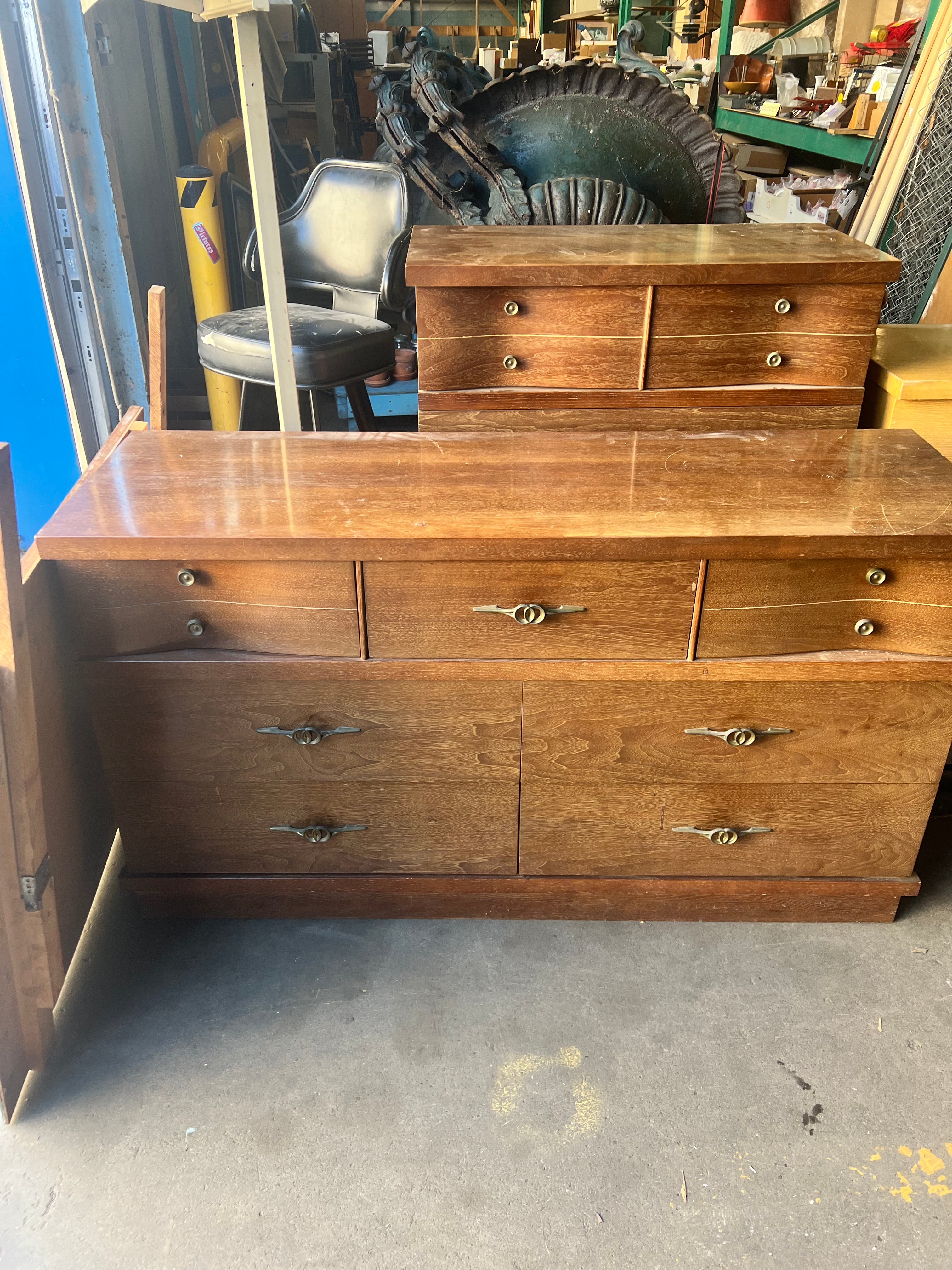 Stained Dresser w Mirror