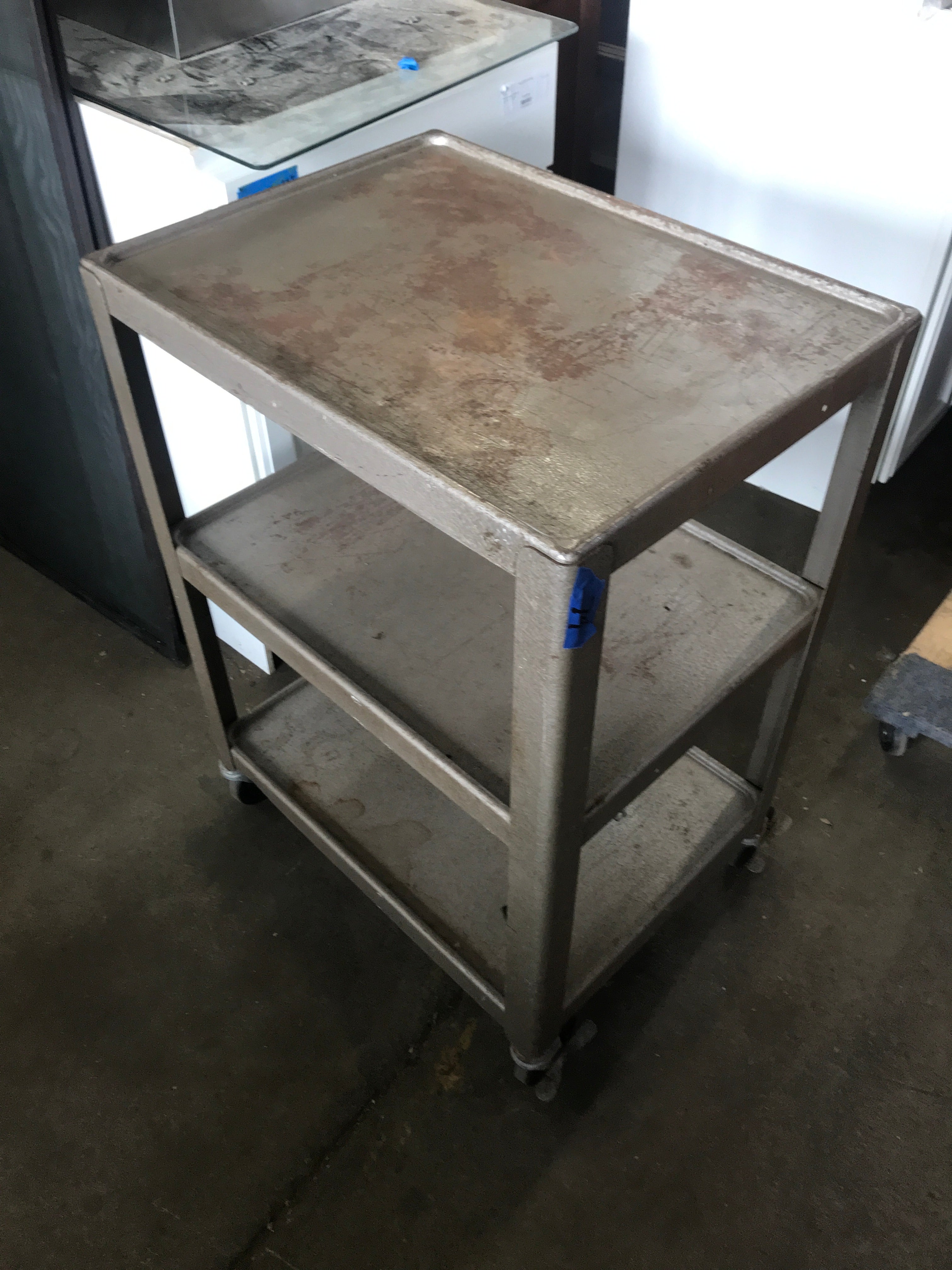 Three Level Metal Rolling Shelf