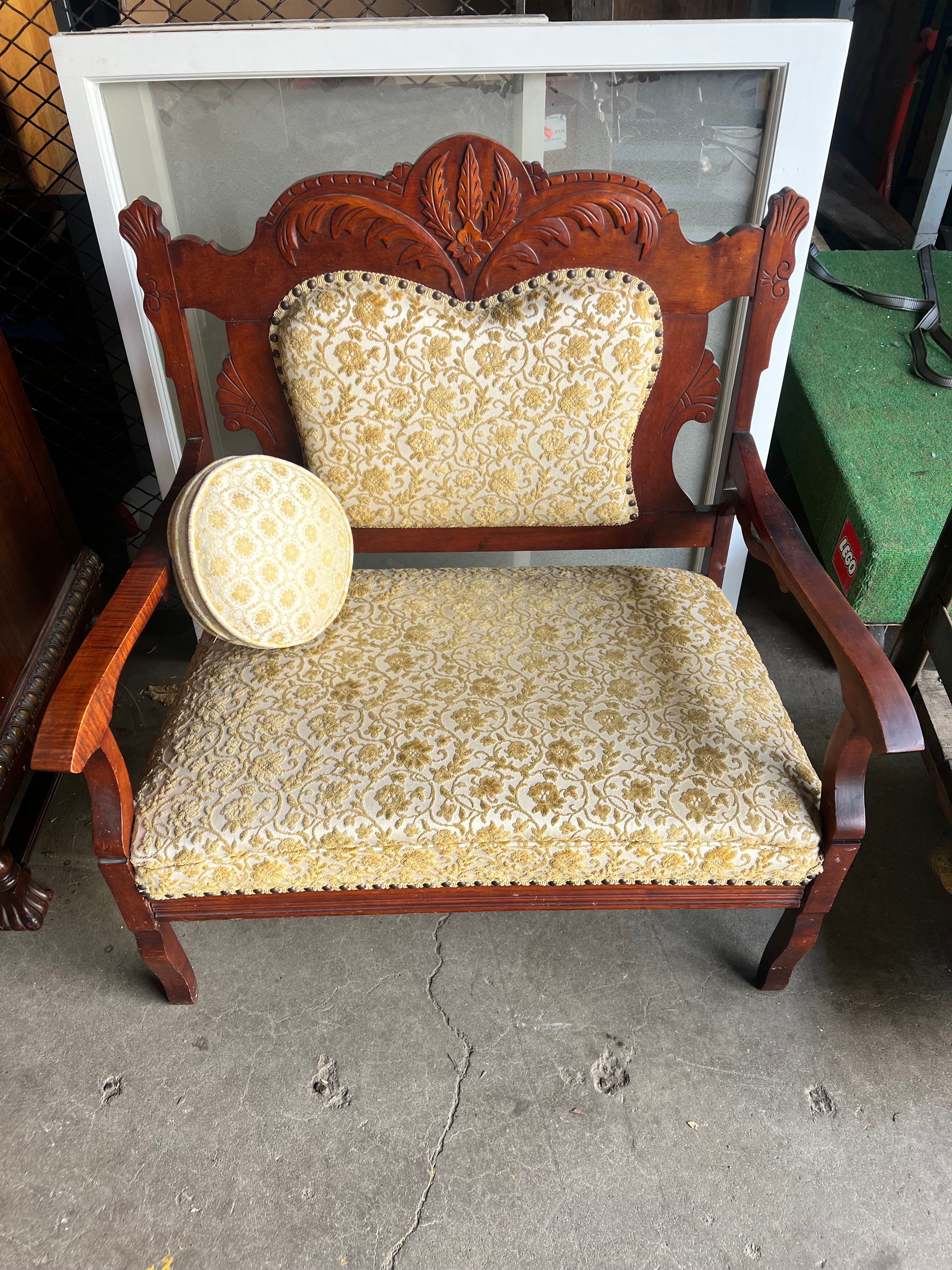 Vintage Stained Chair w Cushions