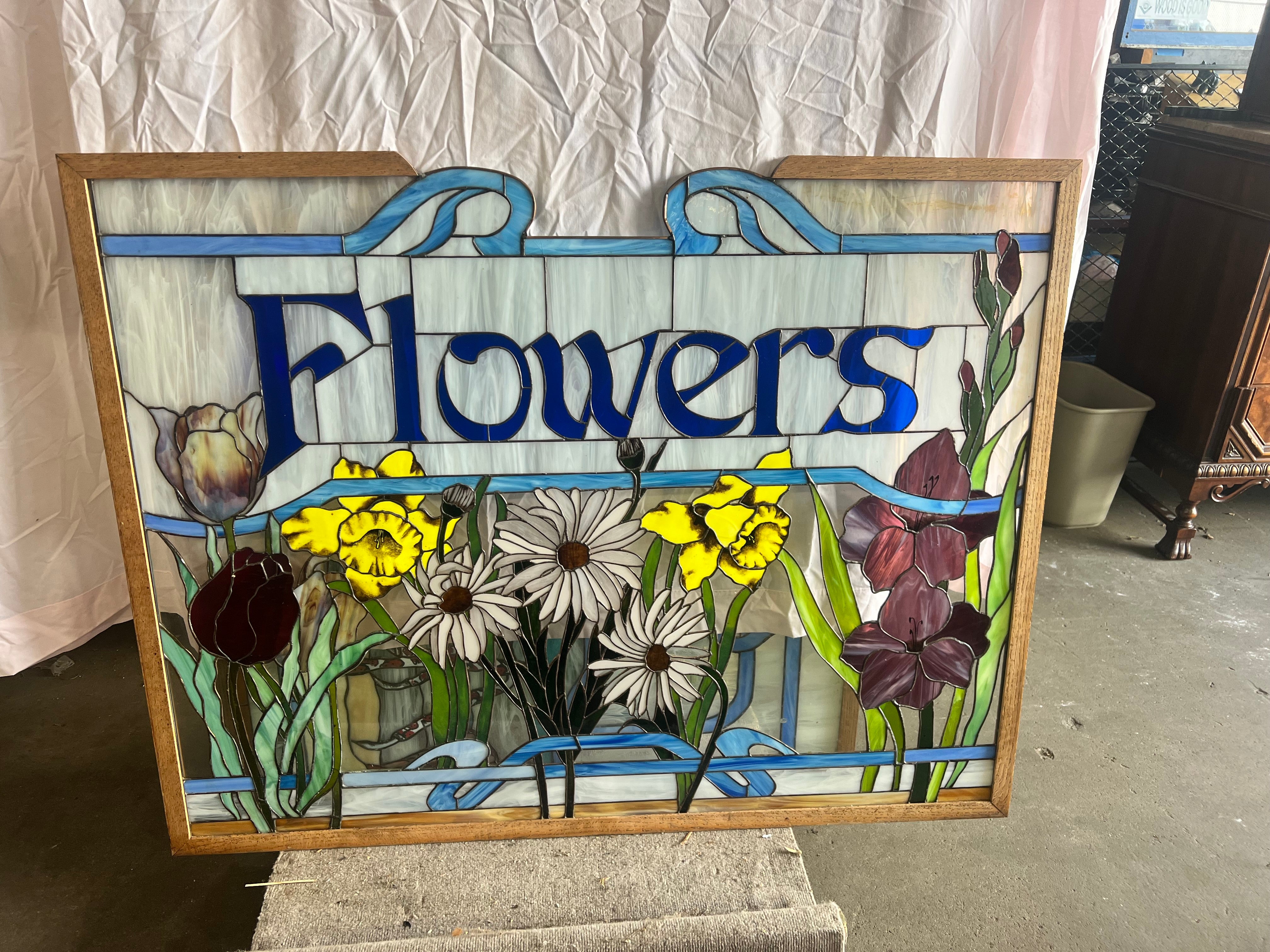 Flowers Stained Glass Window