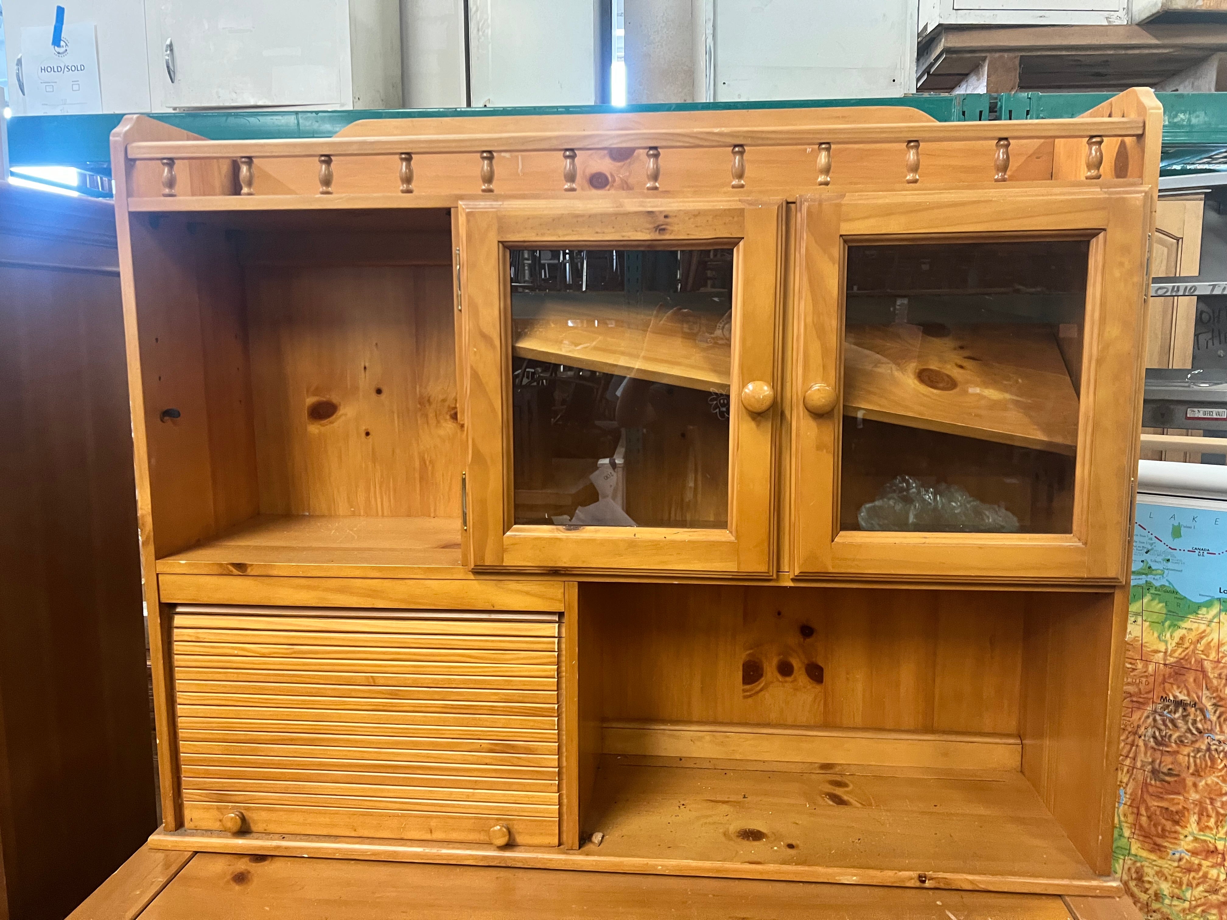 Stained Cabinet w Hutch