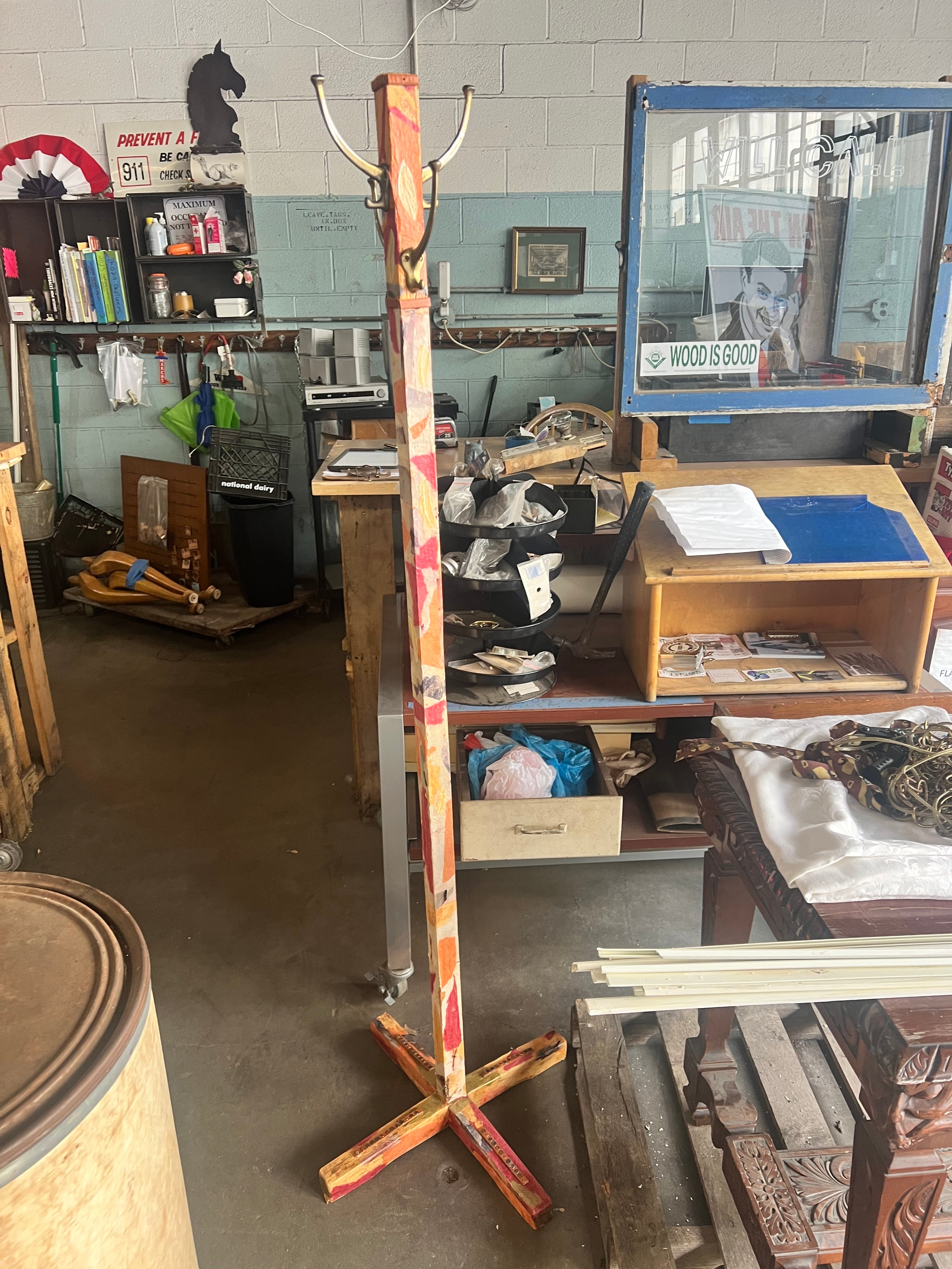 Decoupage Coat Rack