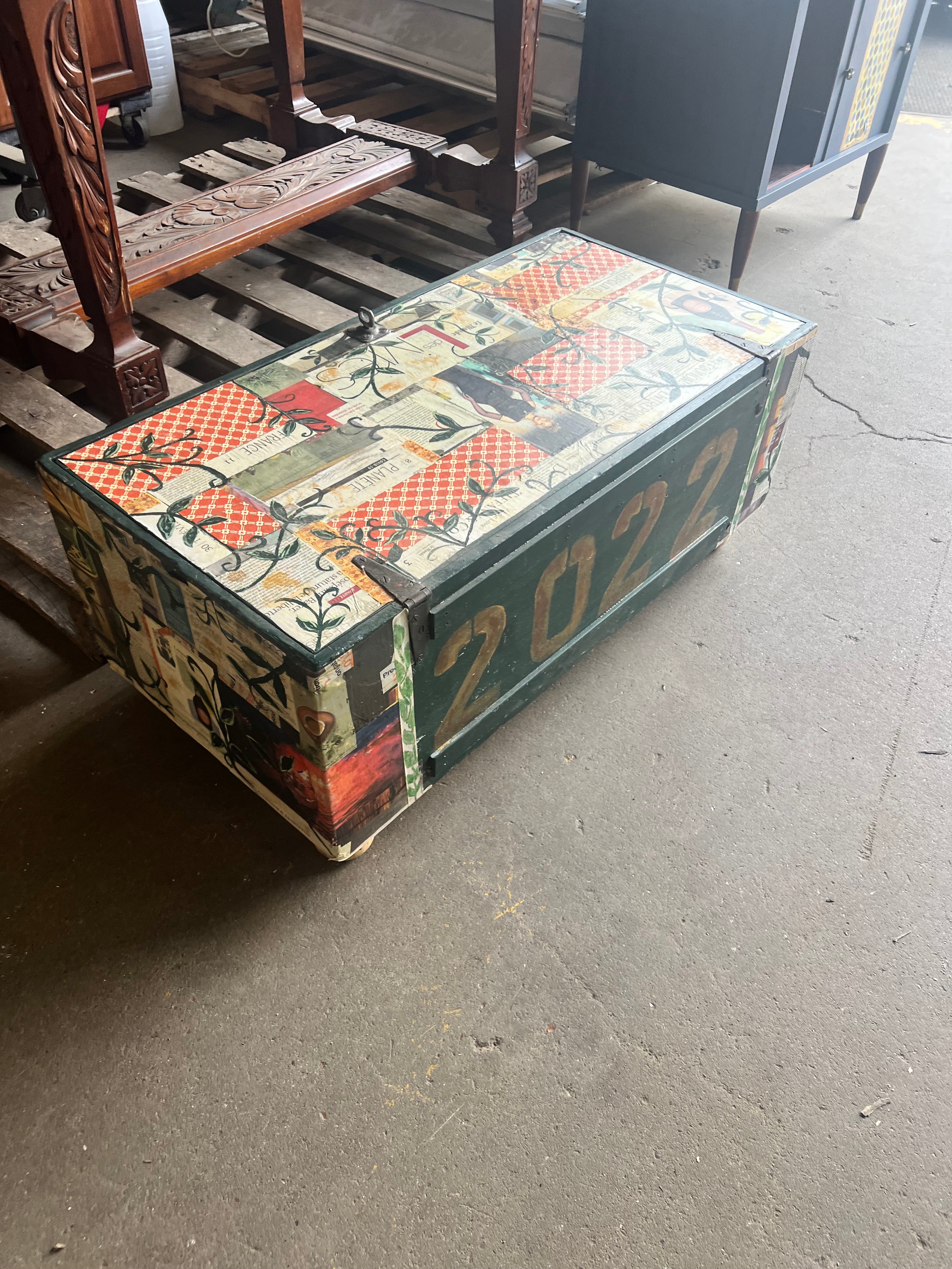 Decoupage Painted Chest