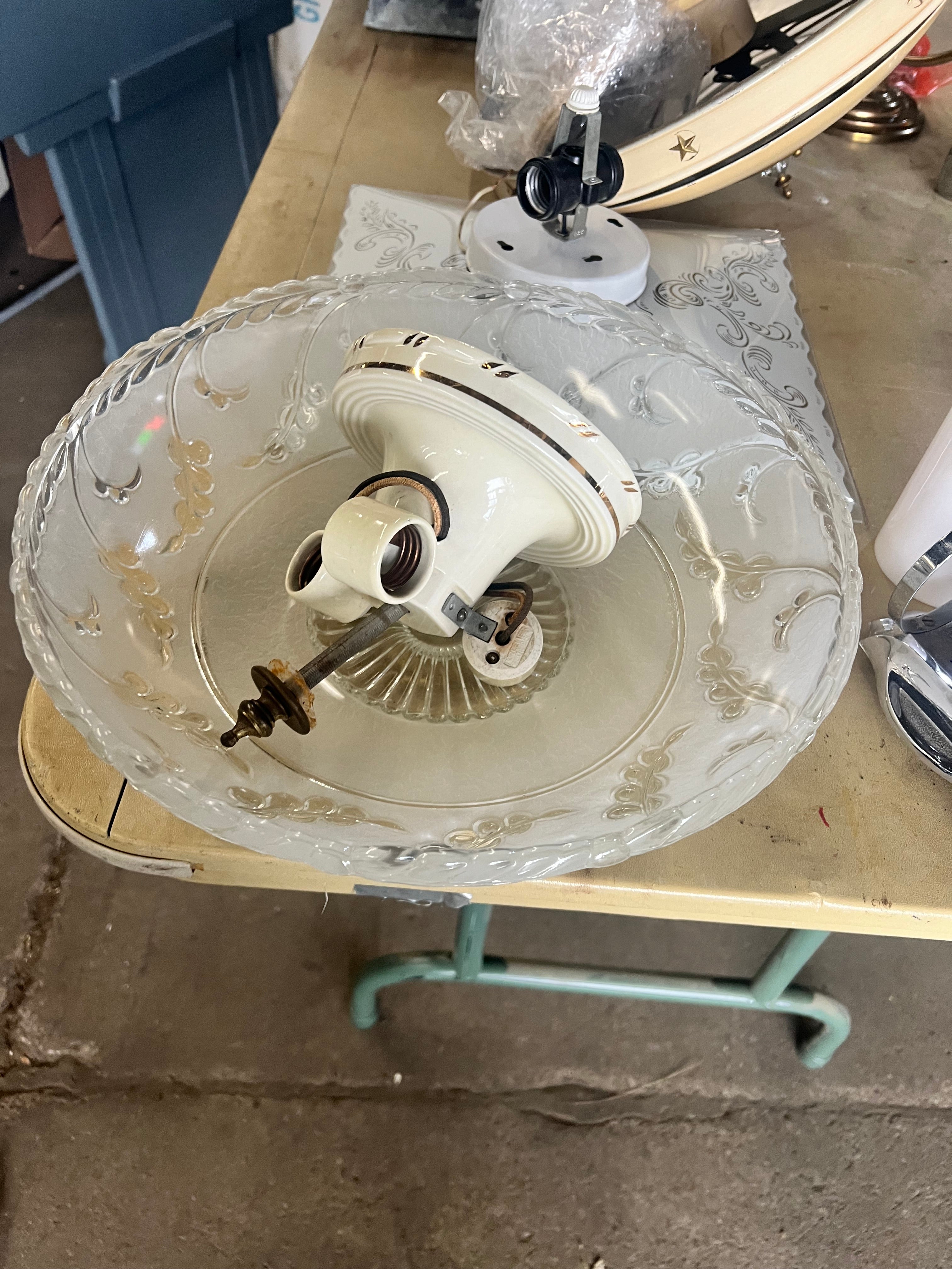 Floral Glass Light Fixture