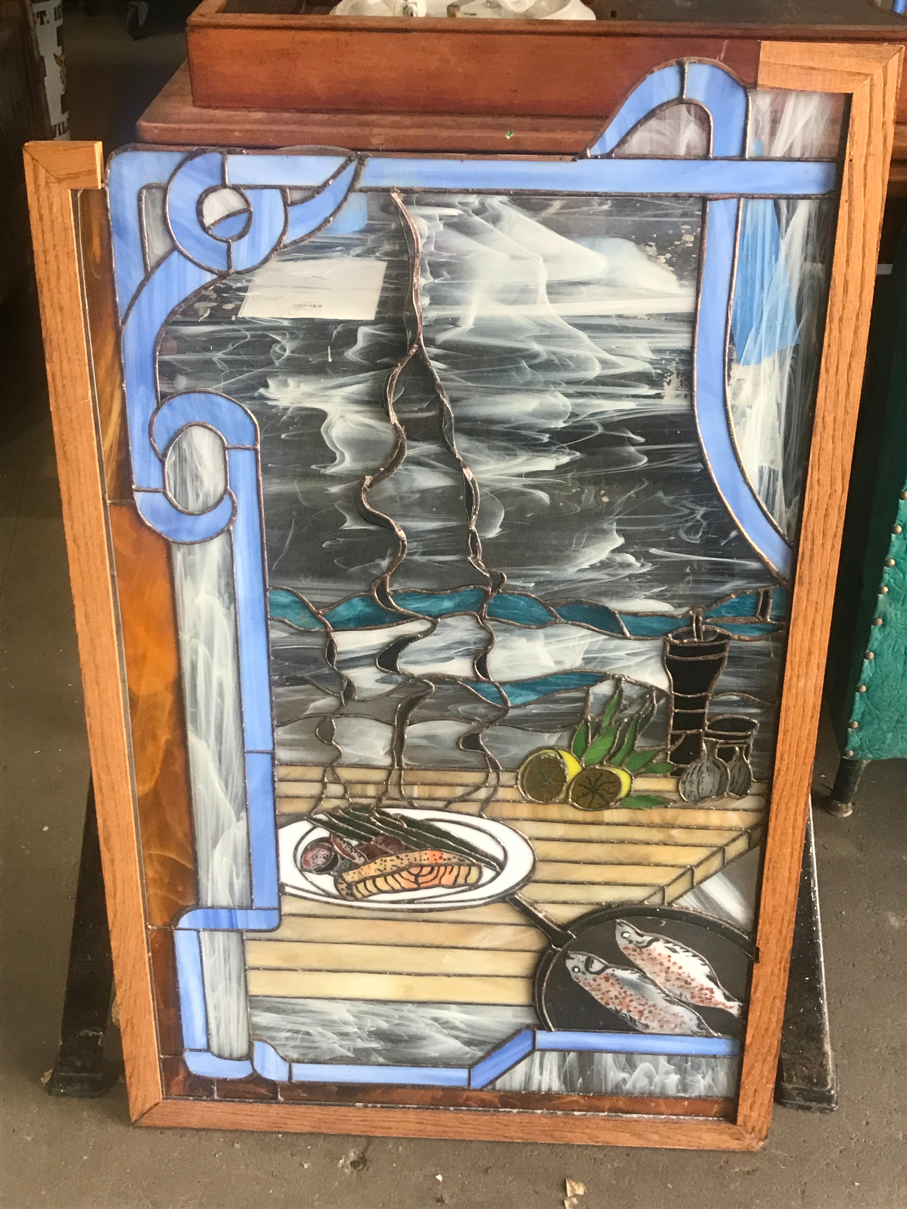 Stained Glass Window Fish Dinner