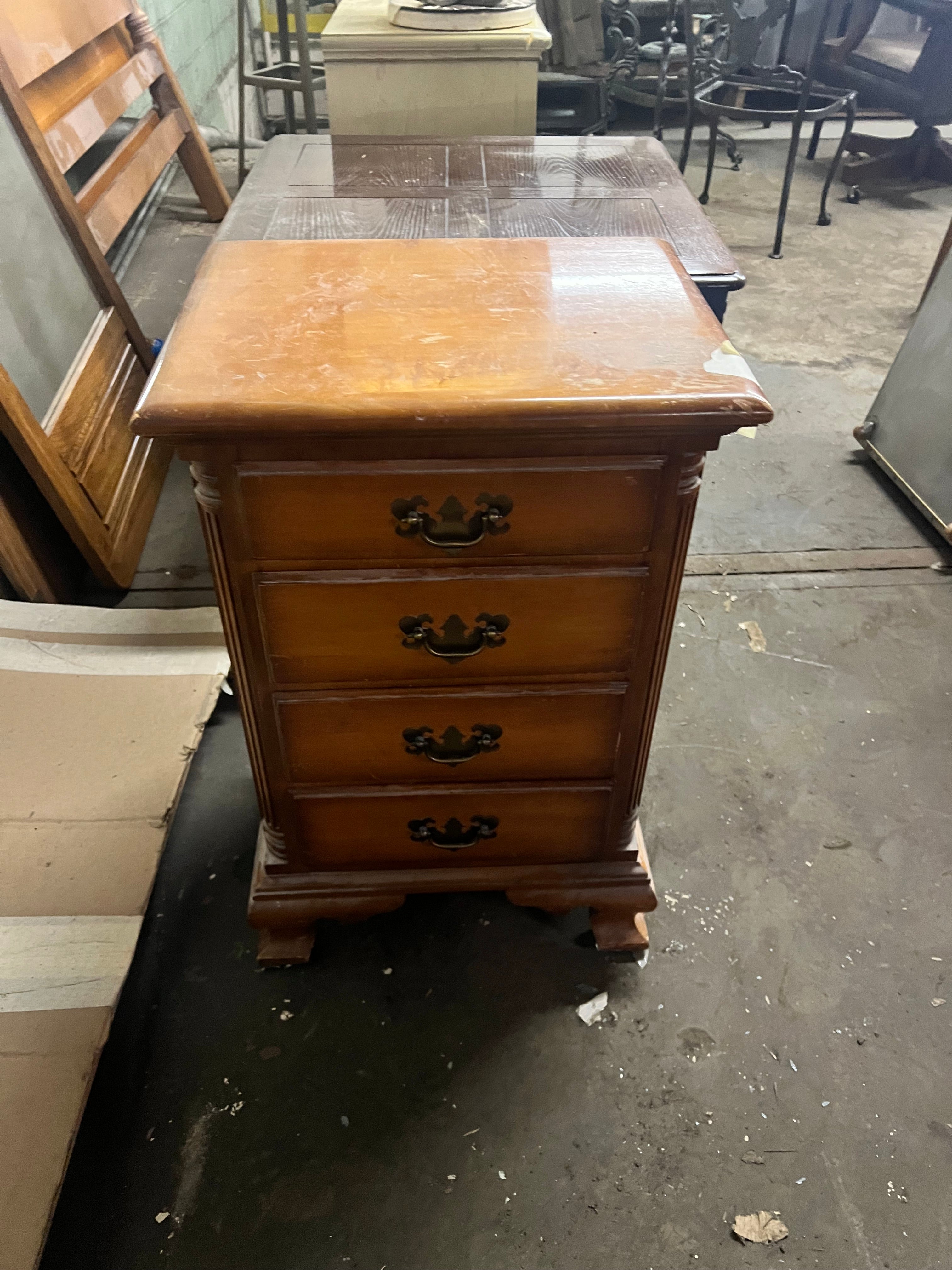 Stained bedside table