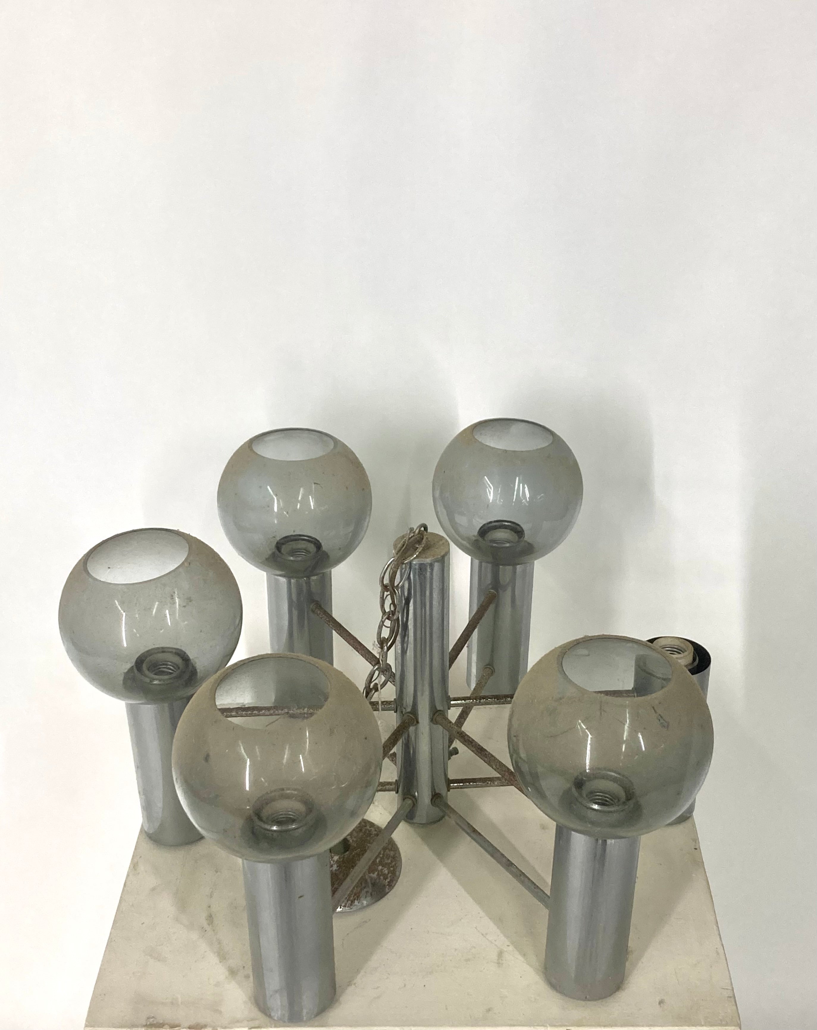 Smoked Glass Chandelier