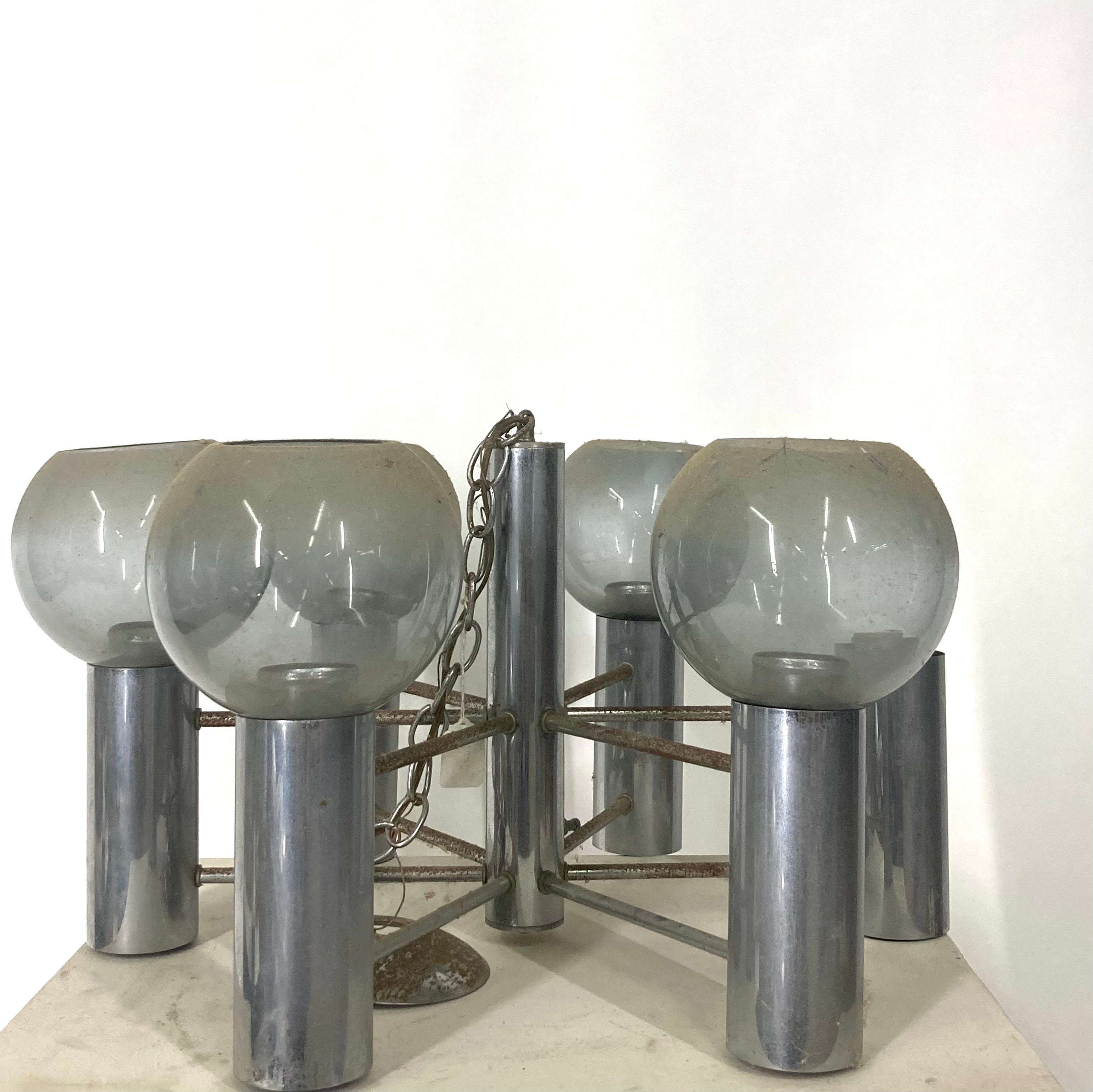 Smoked Glass Chandelier