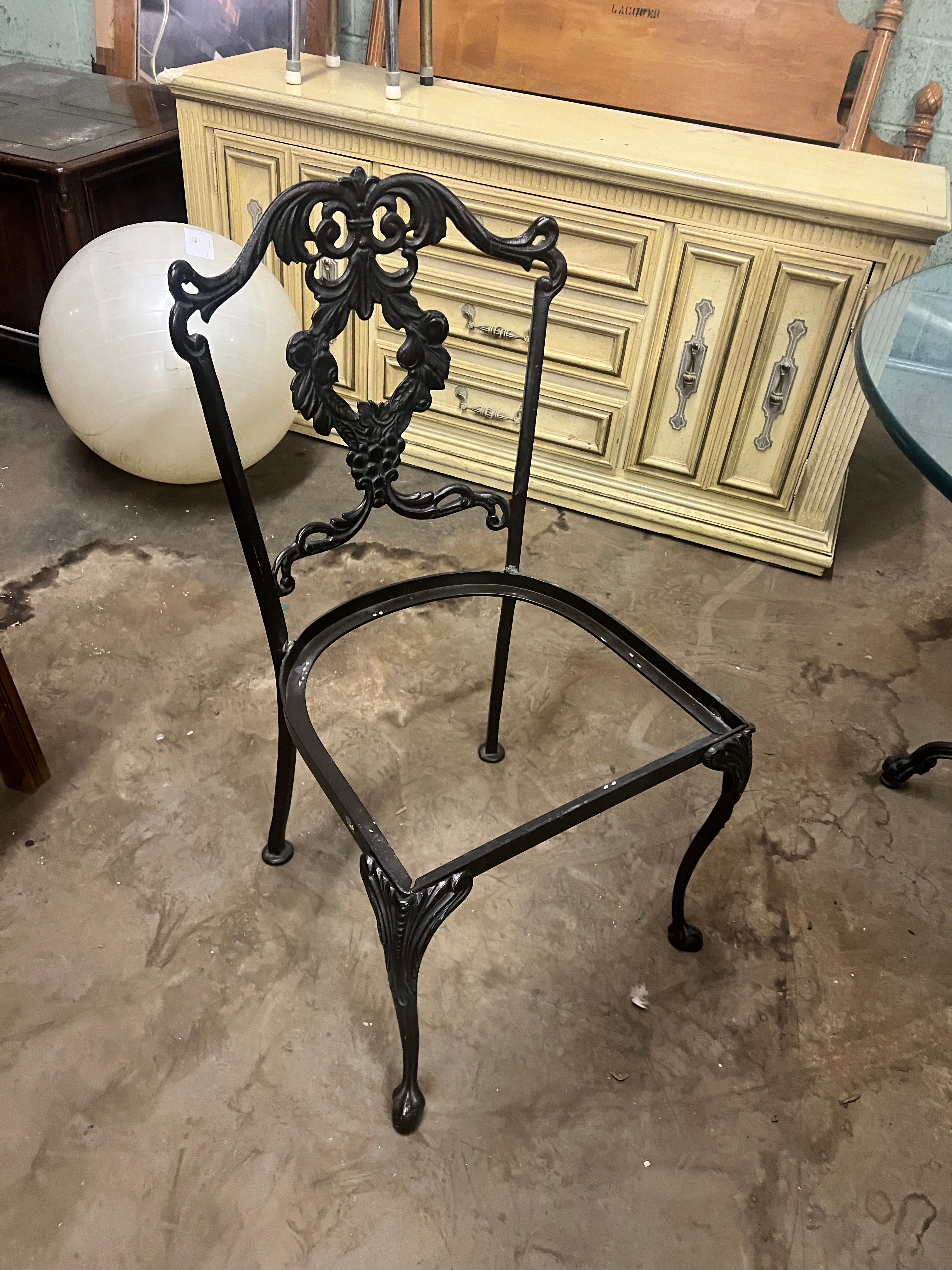 Glass Table w iron Frame chairs
