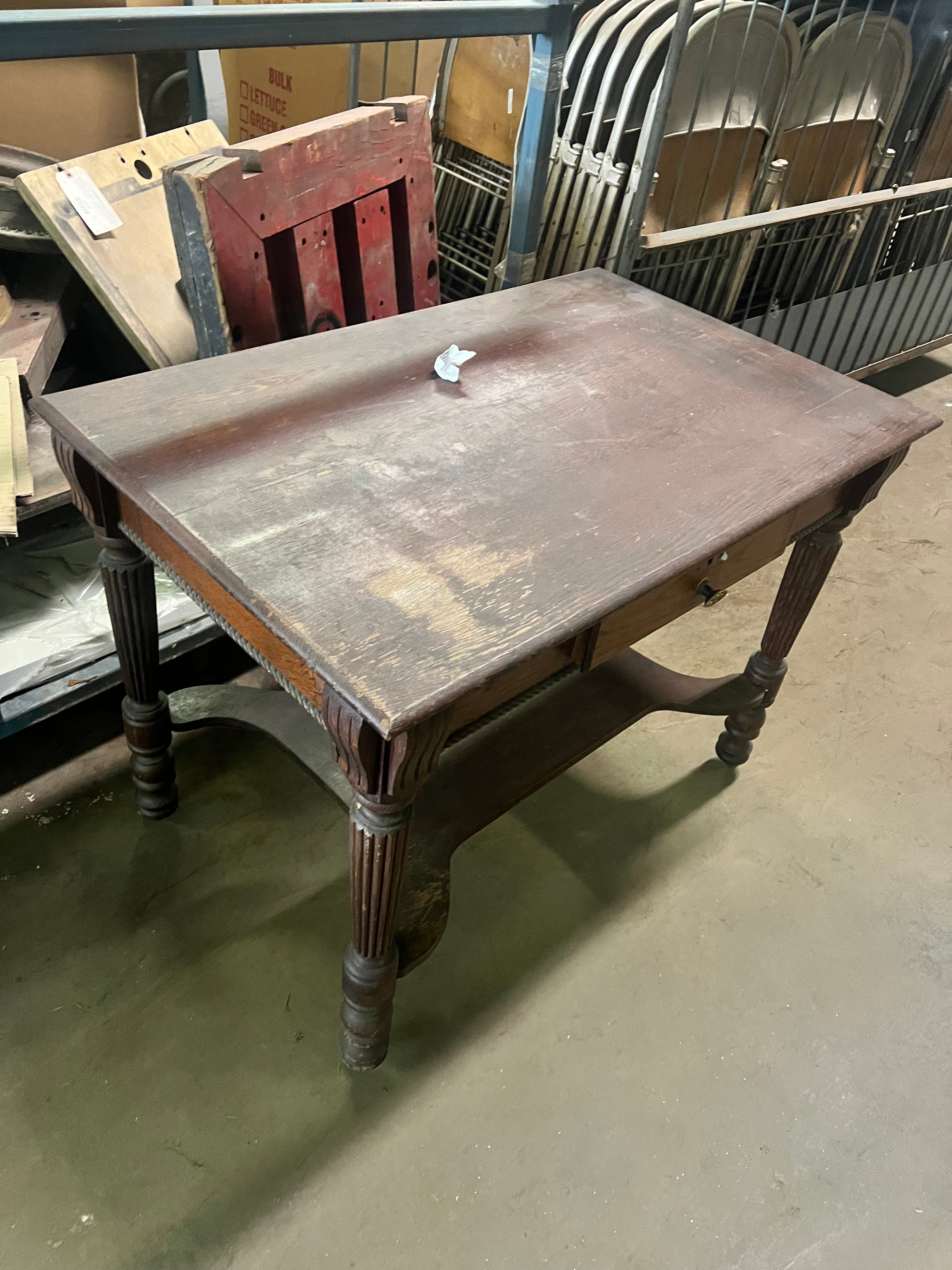 Dark stained desk