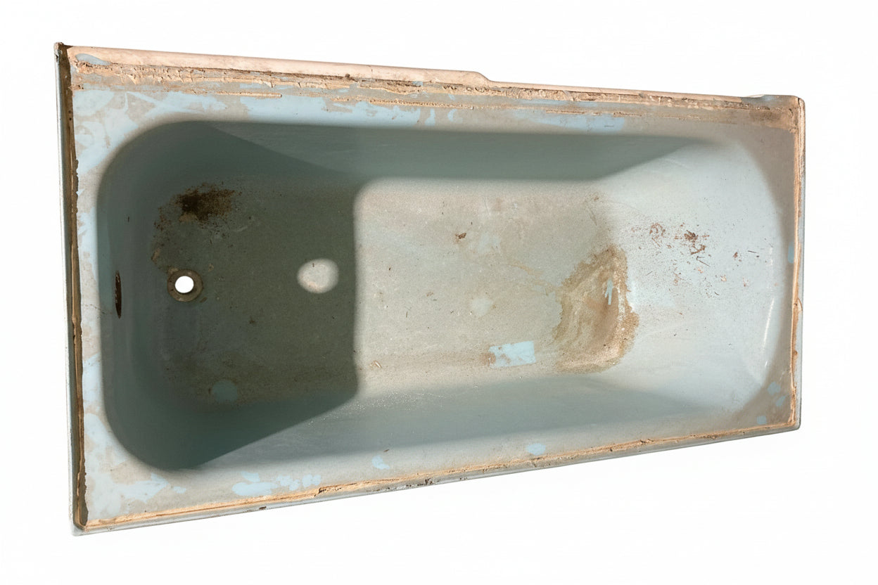 Mid-Century Blue Porcelain Alcove Bathtub – Right Drain 60"
