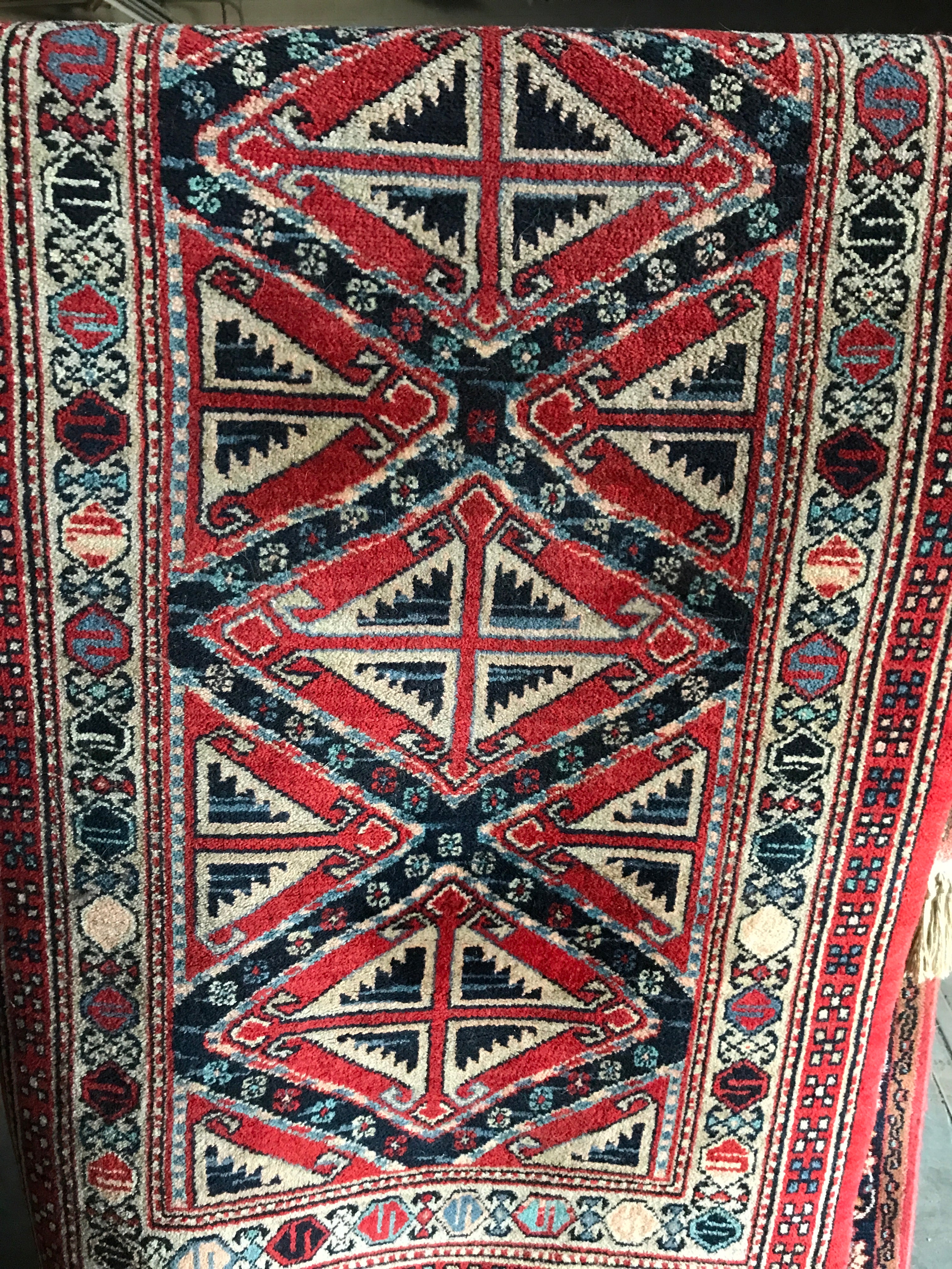 SCHIRAN Vintage Rug Wool Pile Pattern KADJAR 35.8” x 62.2”