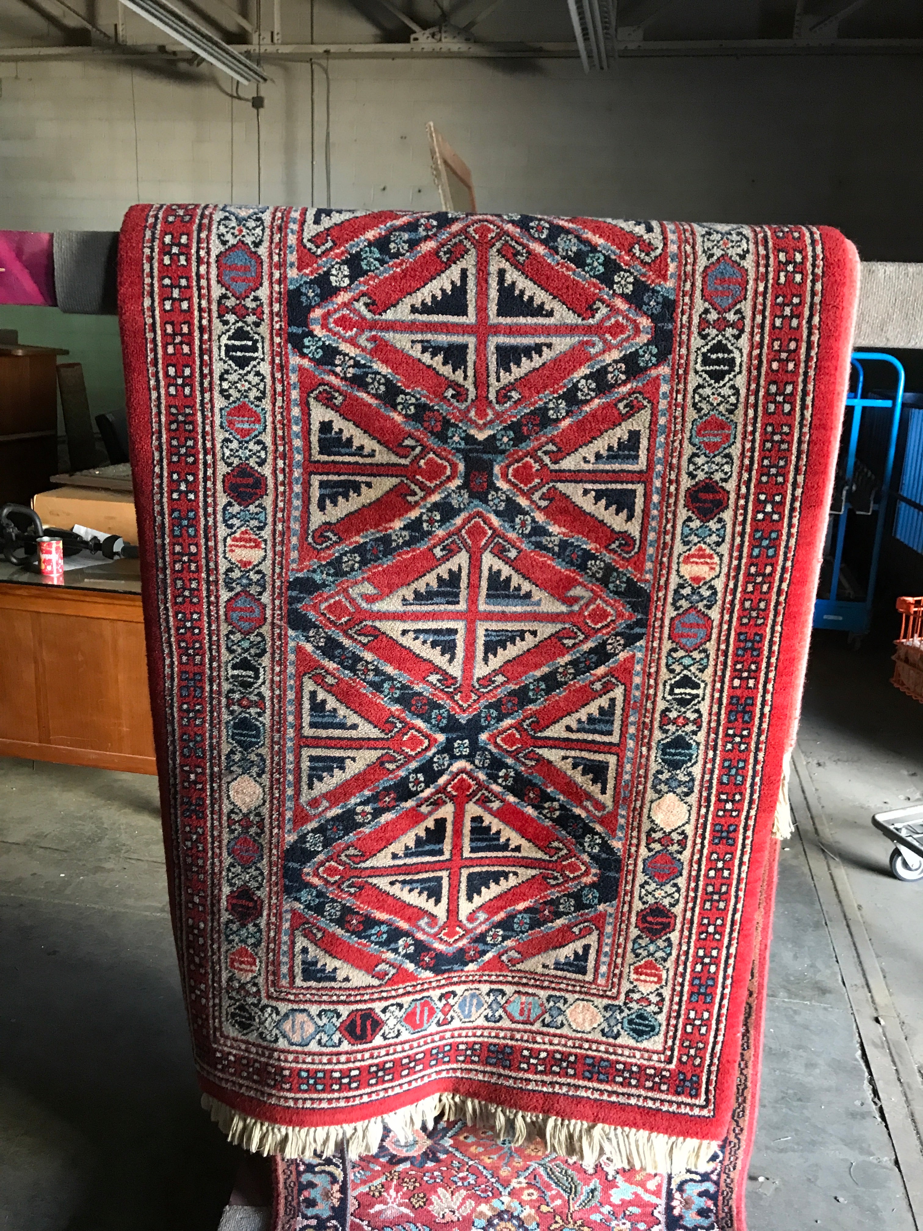SCHIRAN Vintage Rug Wool Pile Pattern KADJAR 35.8” x 62.2”