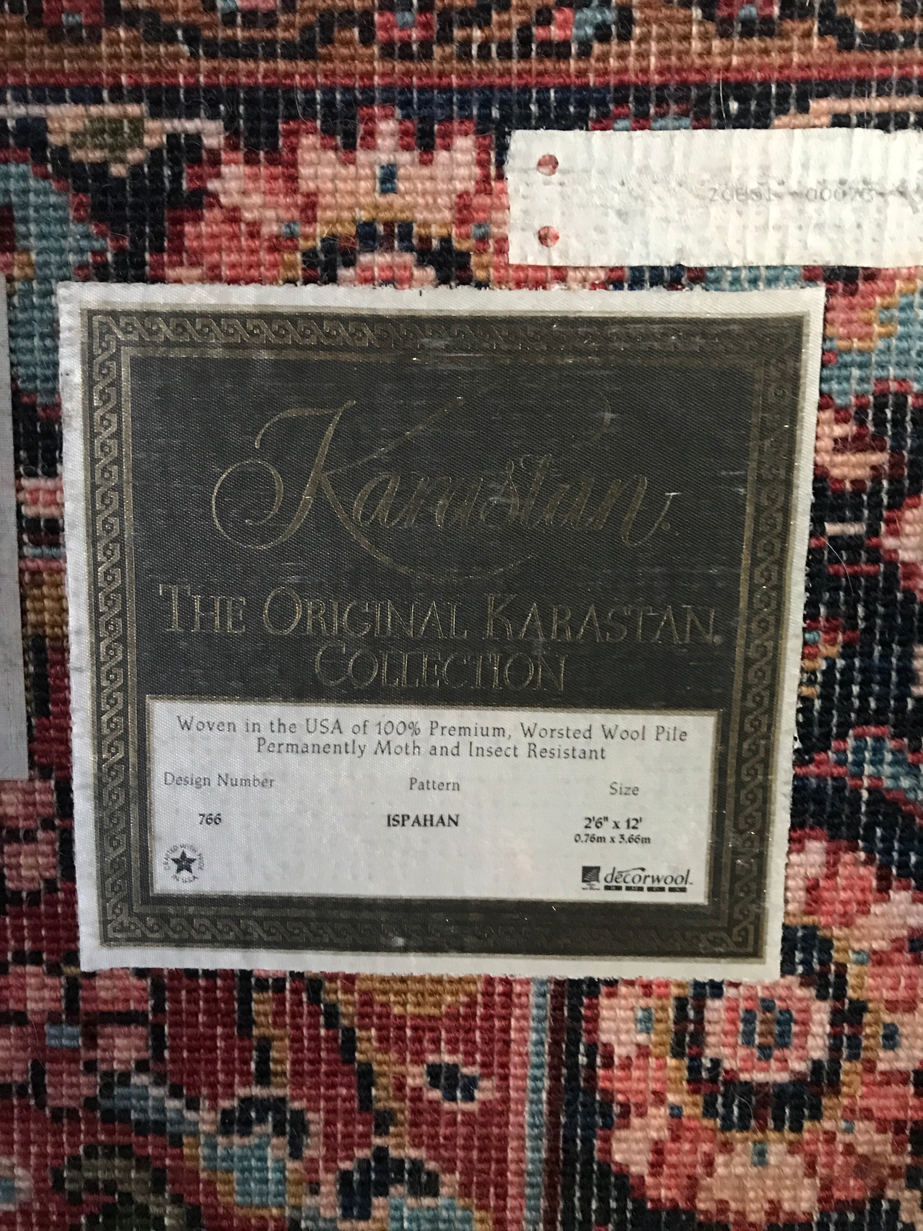 Vintage Karistan Rug Worsted Wool Pile - Pattern ISPAHAN
