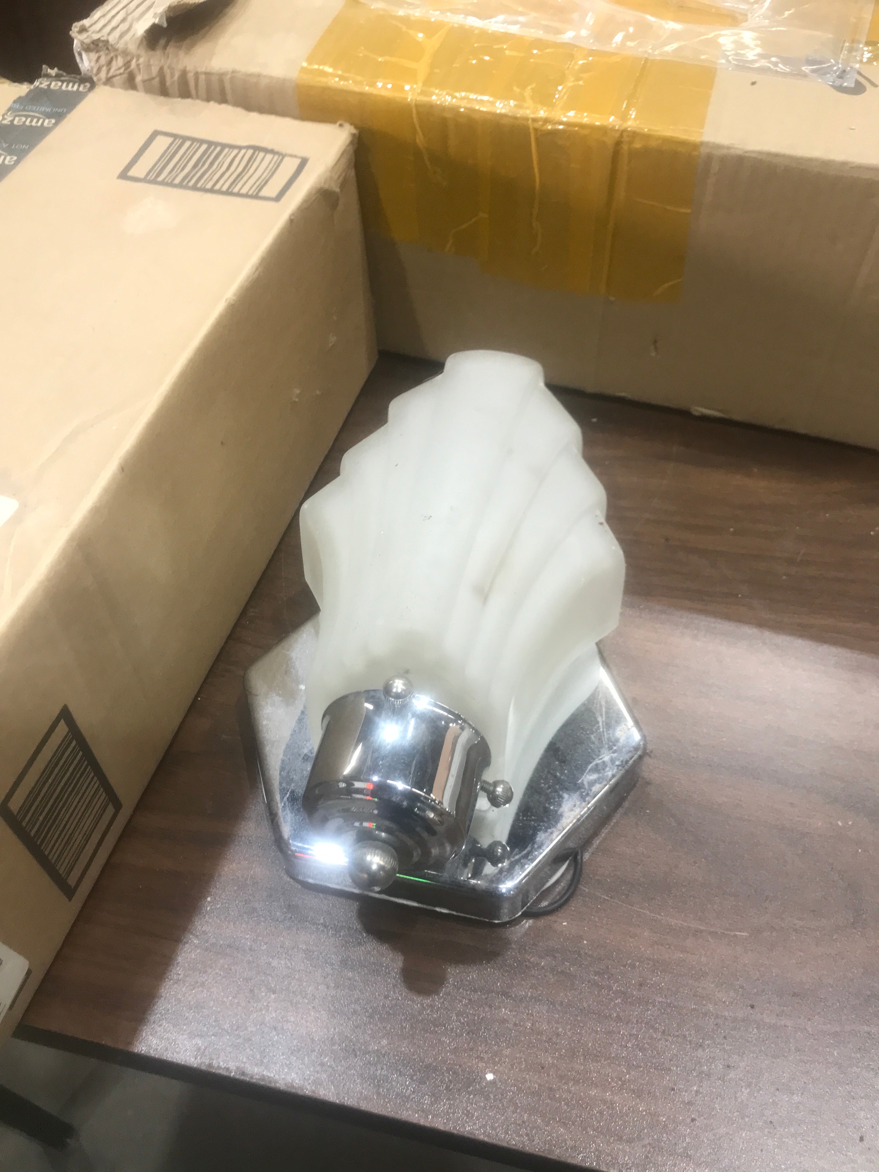 Silver Light Fixture w Glass