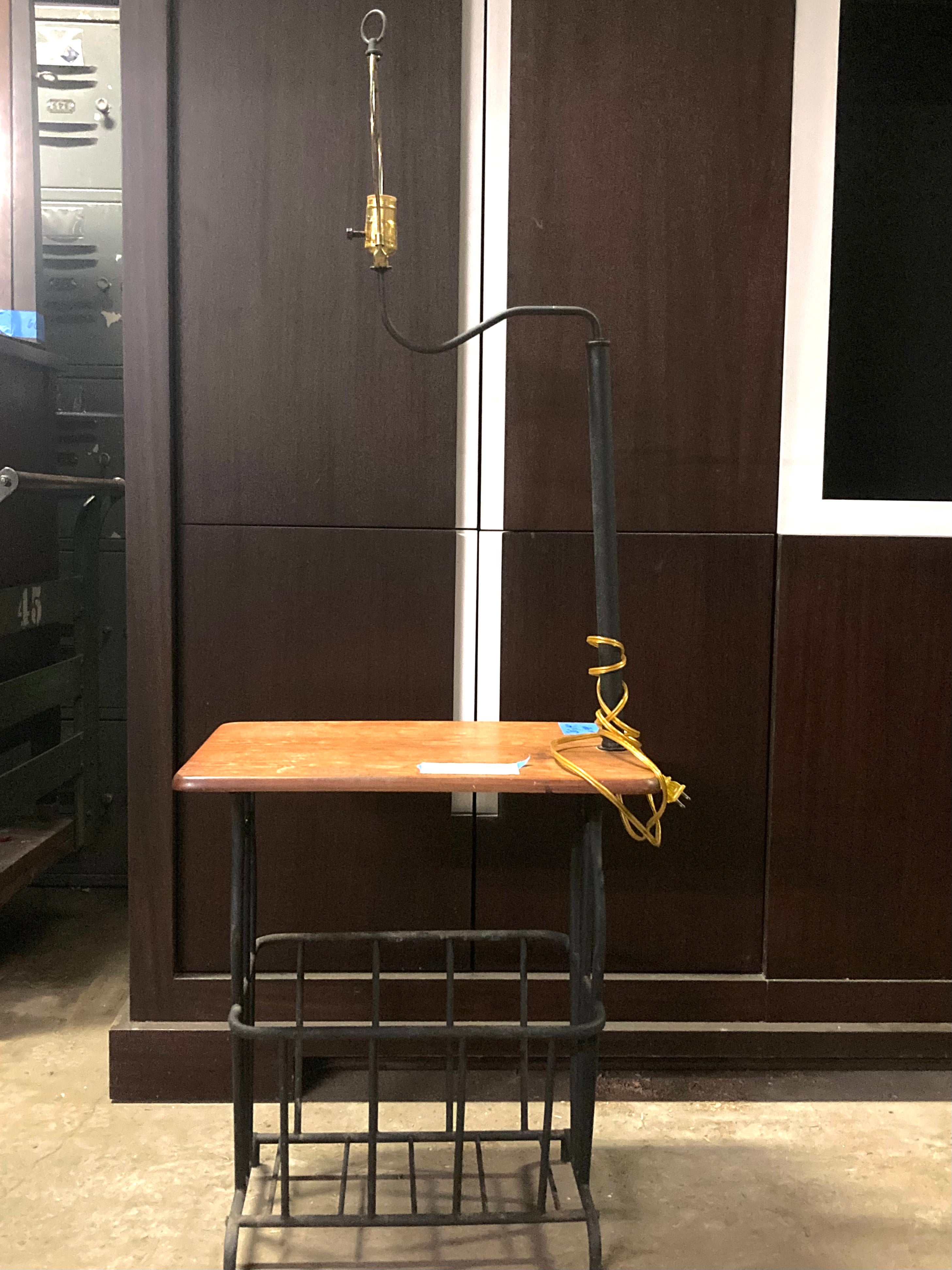 Lamp Side Table with Magazine Rack