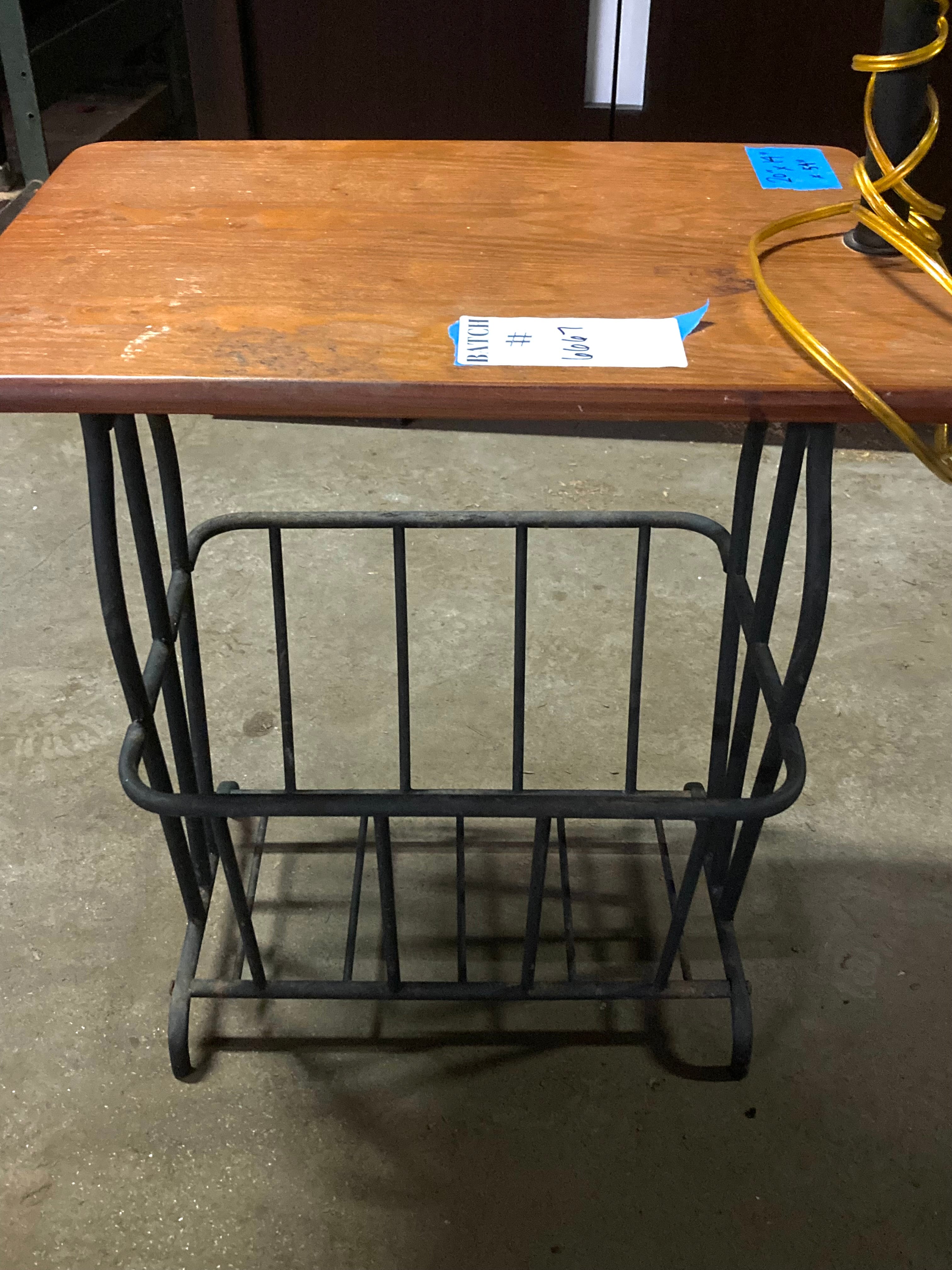 Lamp Side Table with Magazine Rack