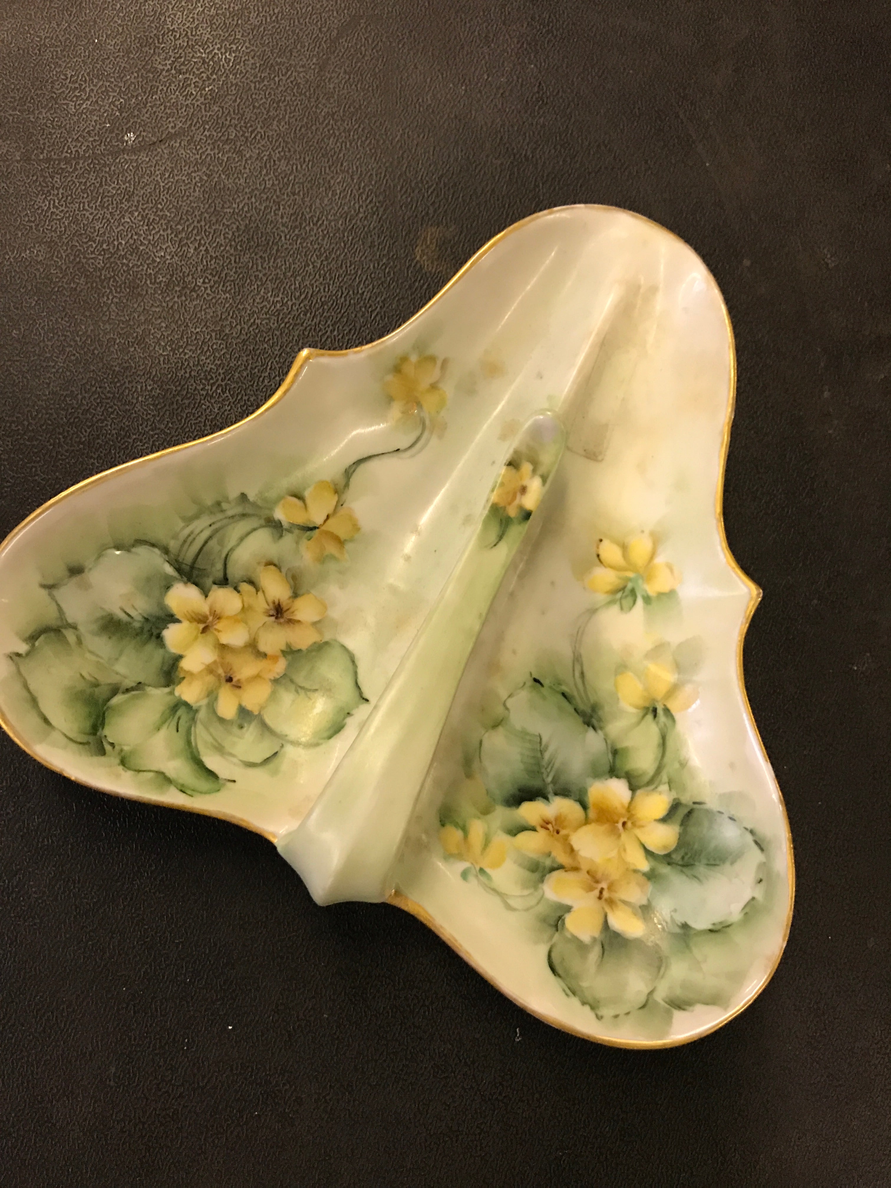 Vintage Wagner Hand-Painted Divided Dish