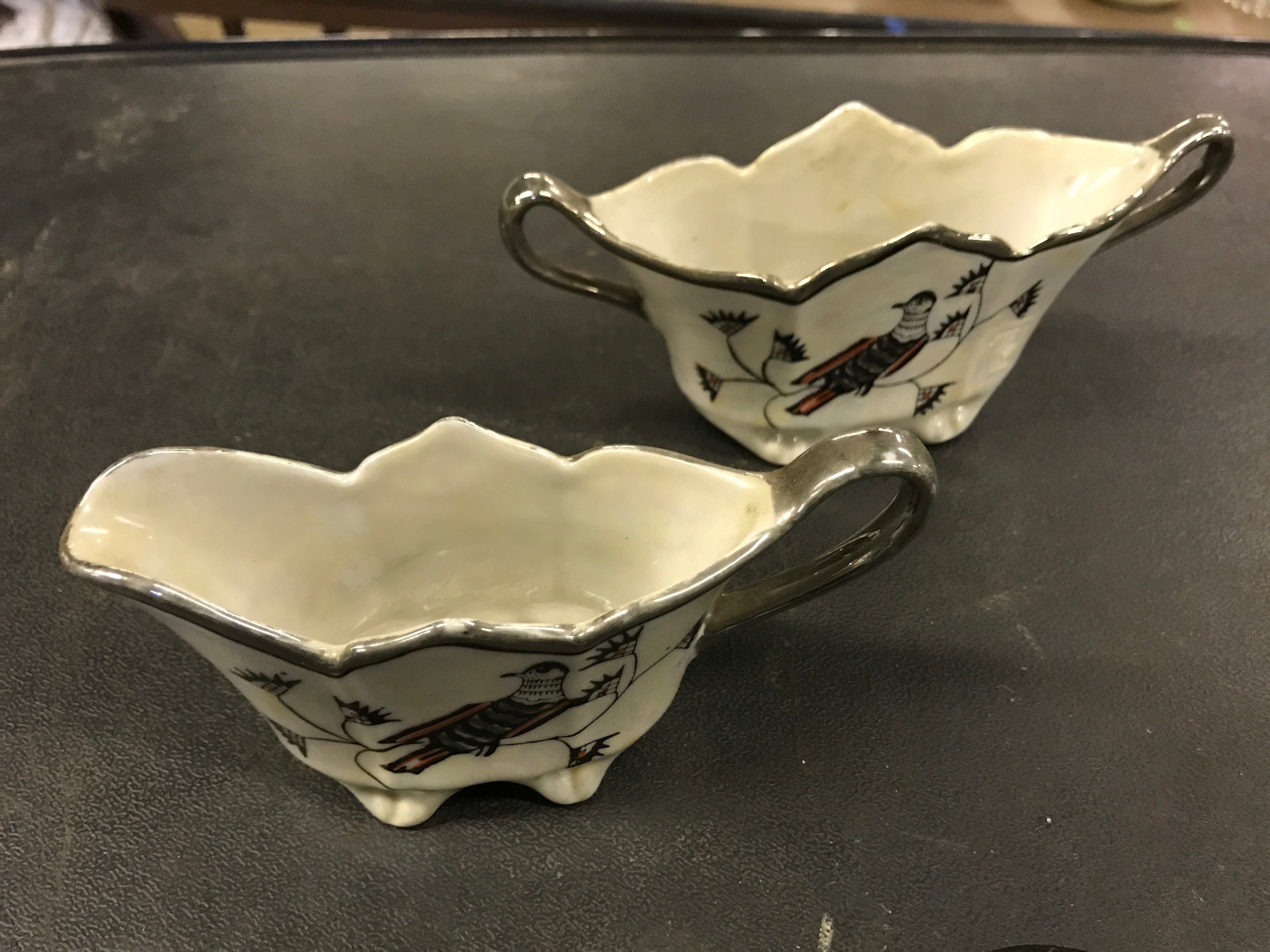 Vintage Cream and Sugar Lusterware from Japan with Phoenix Bird