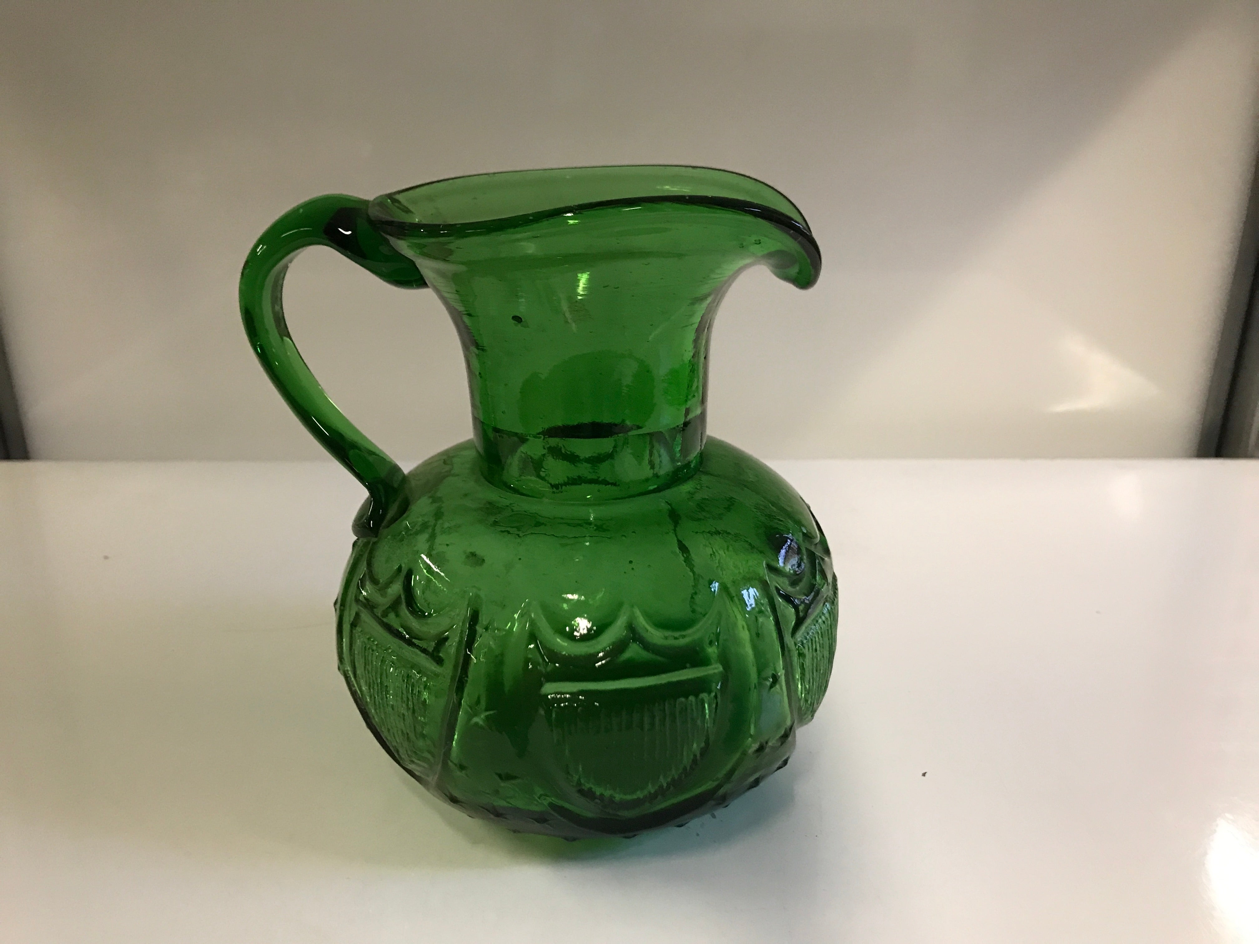 Star and Shield Hand Blown South Jersey Pitcher