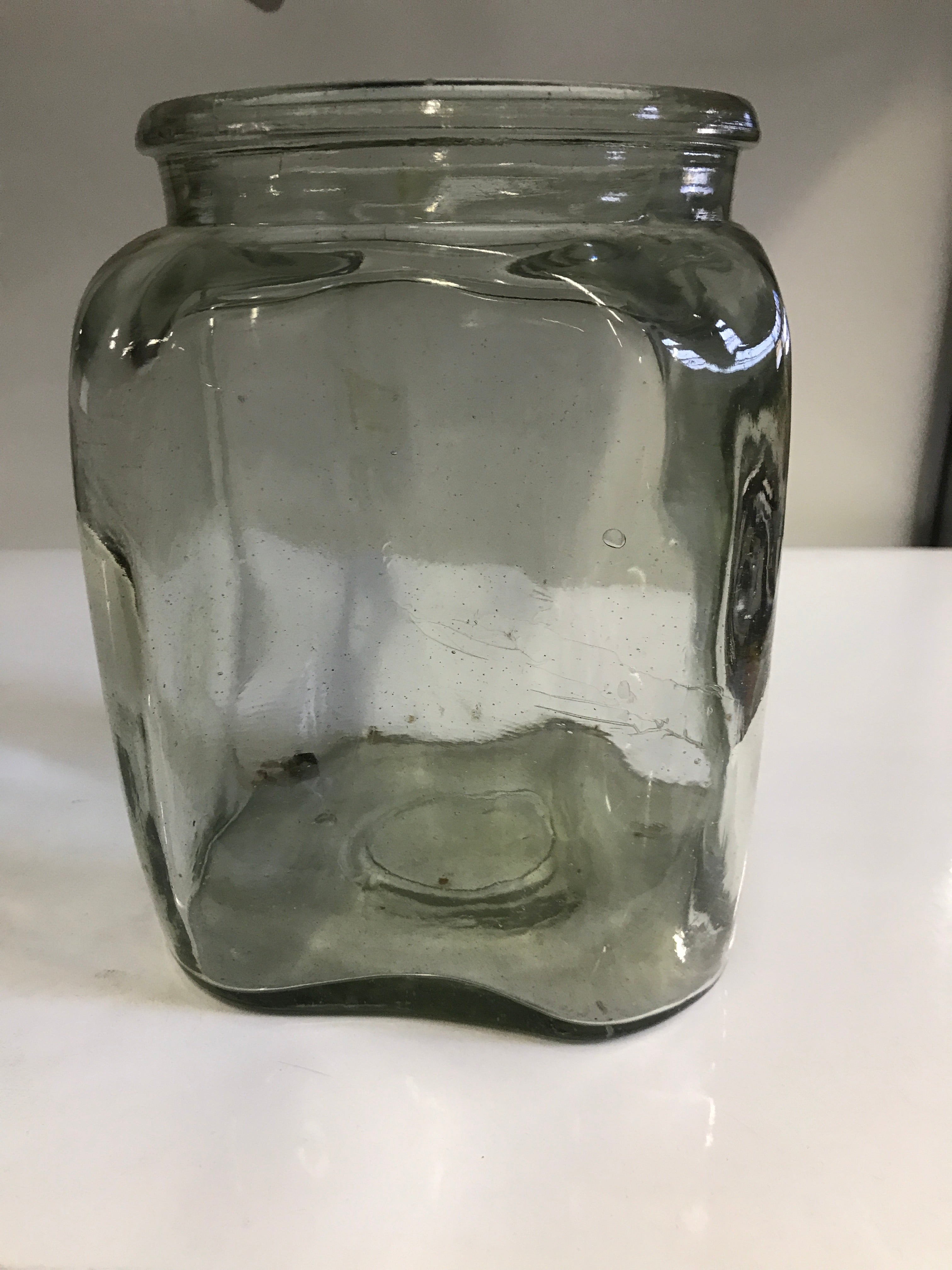 Vintage Gripper Wavey Glass Jar