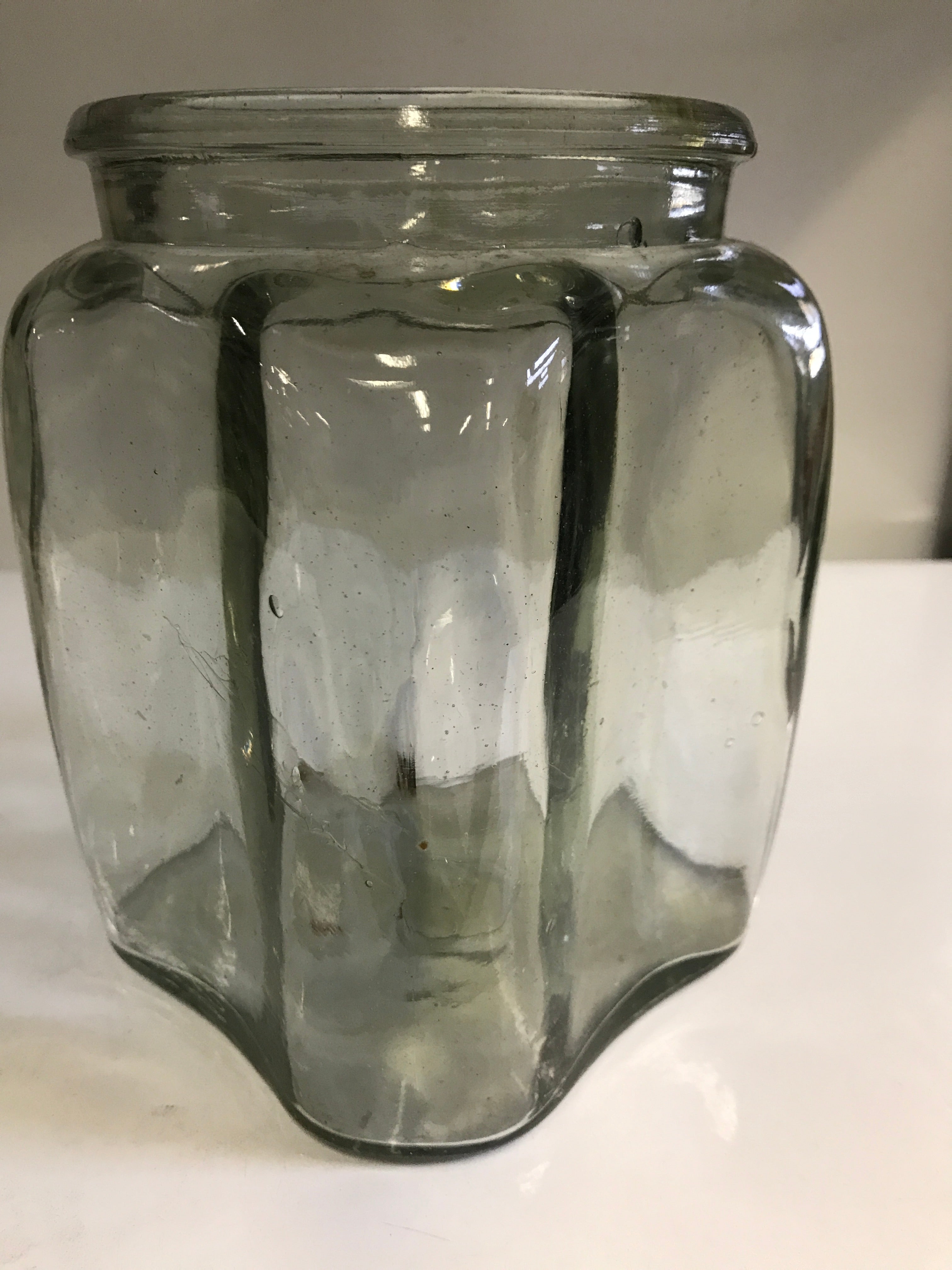 Vintage Gripper Wavey Glass Jar