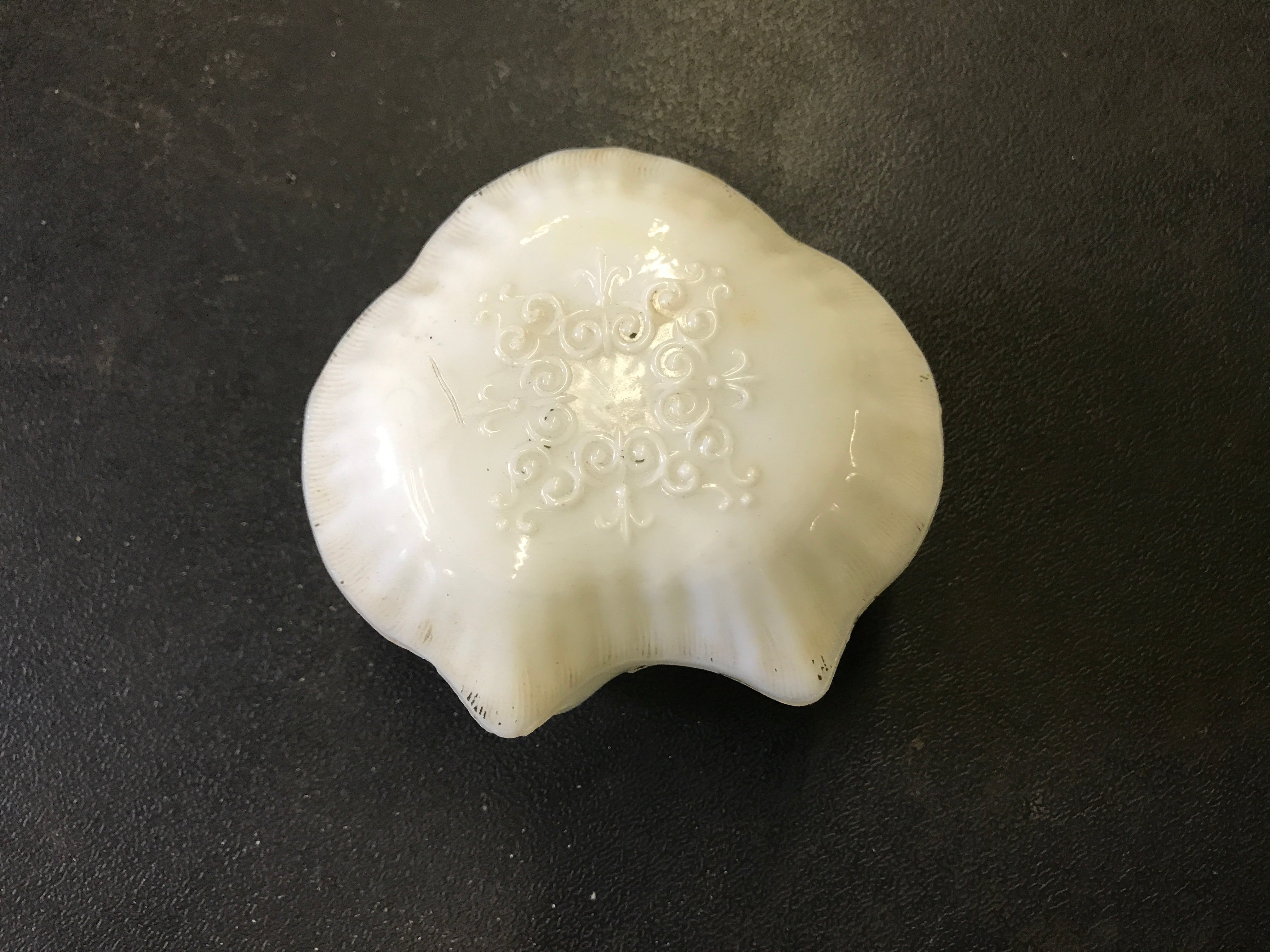 Vintage Milk Glass Lidded Trinket Dish