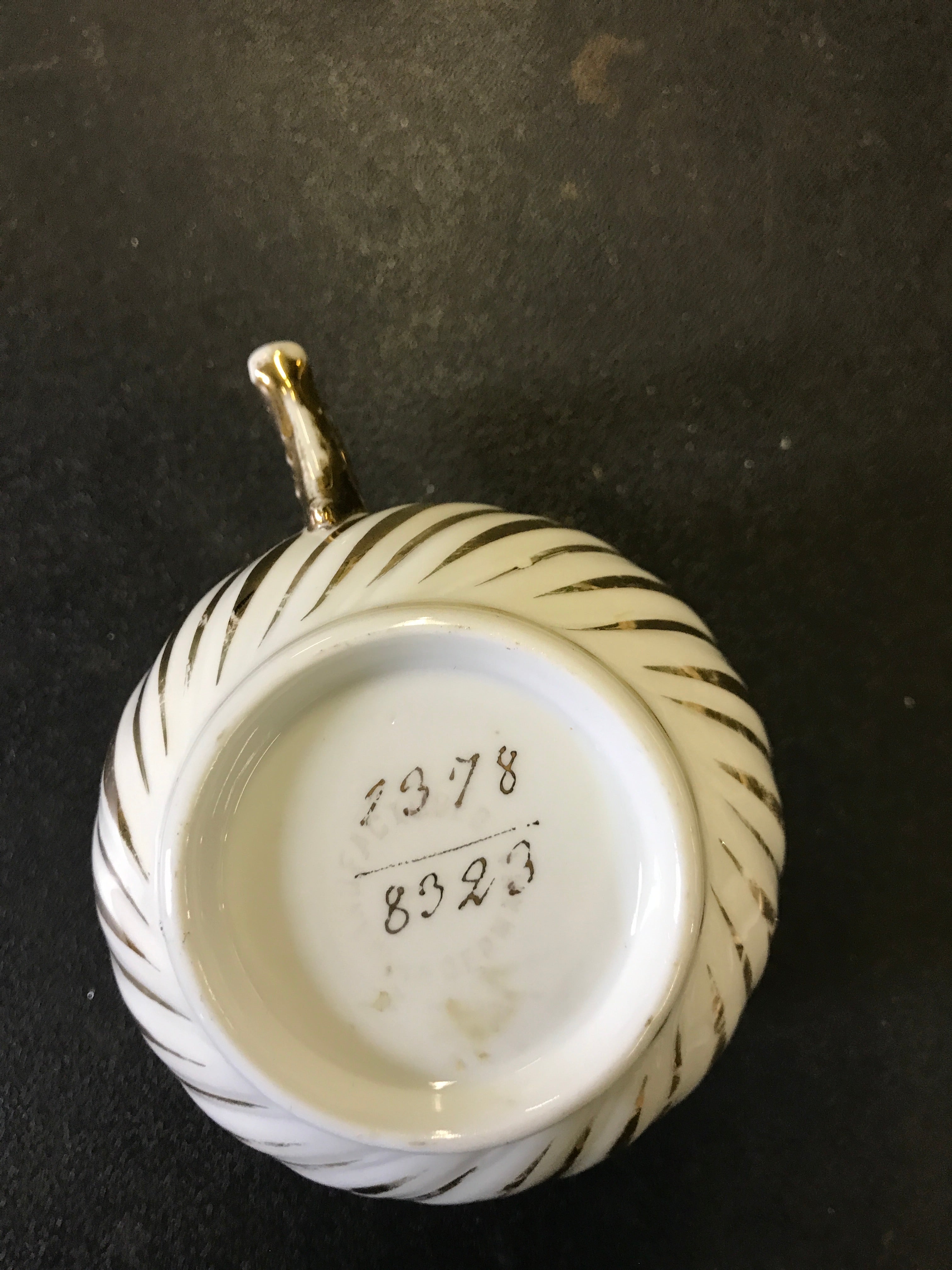 Hand Painted Gold Mustache Tea Cup