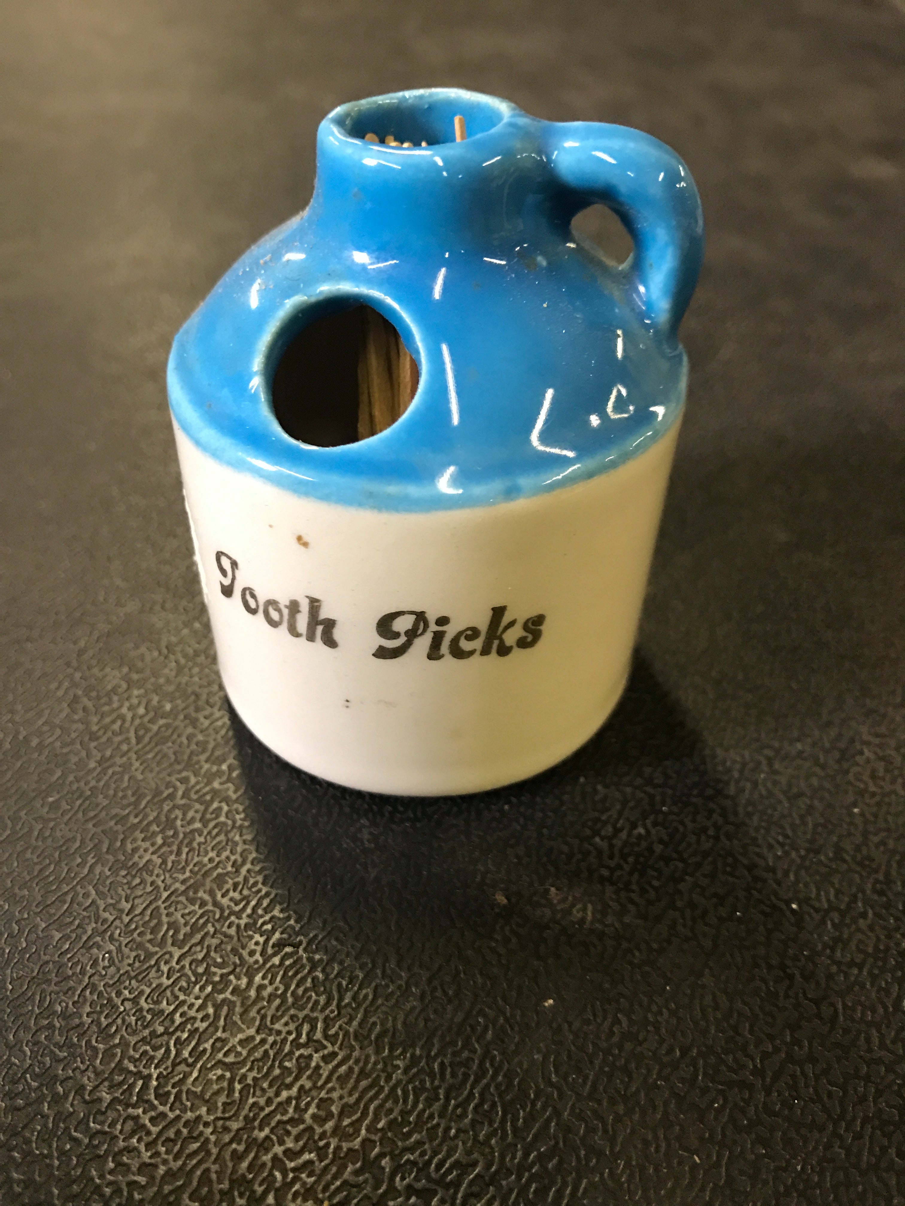 Vintage Toothpick Jar - Blue Ridge Parkway Virginia