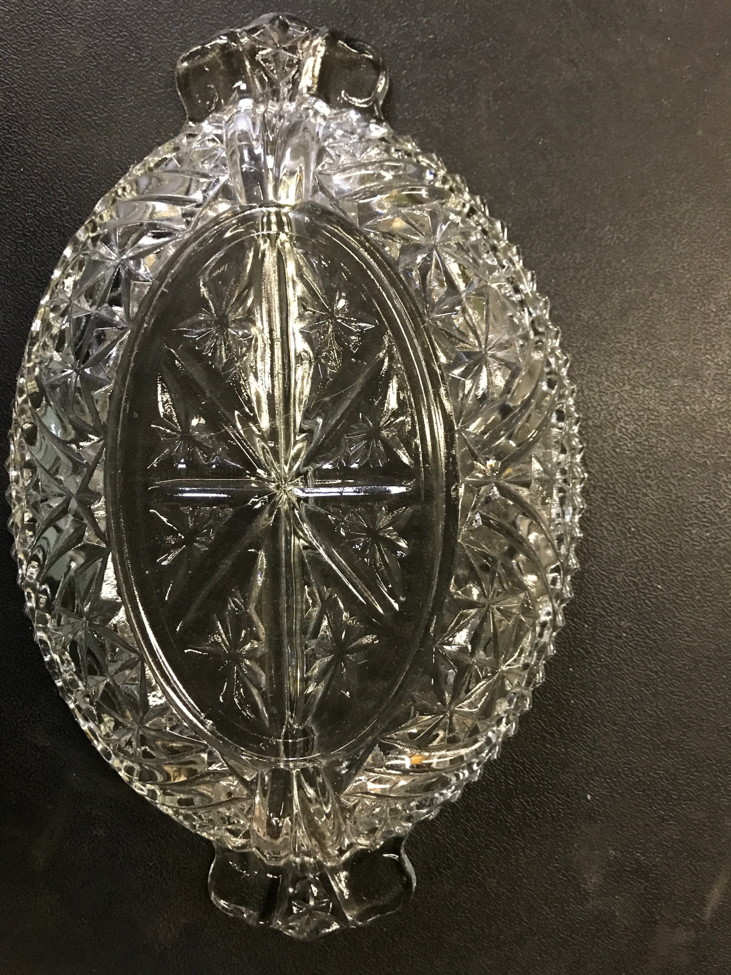 Vintage Anchor Hocking Indiana Divided Glass Serving Dish