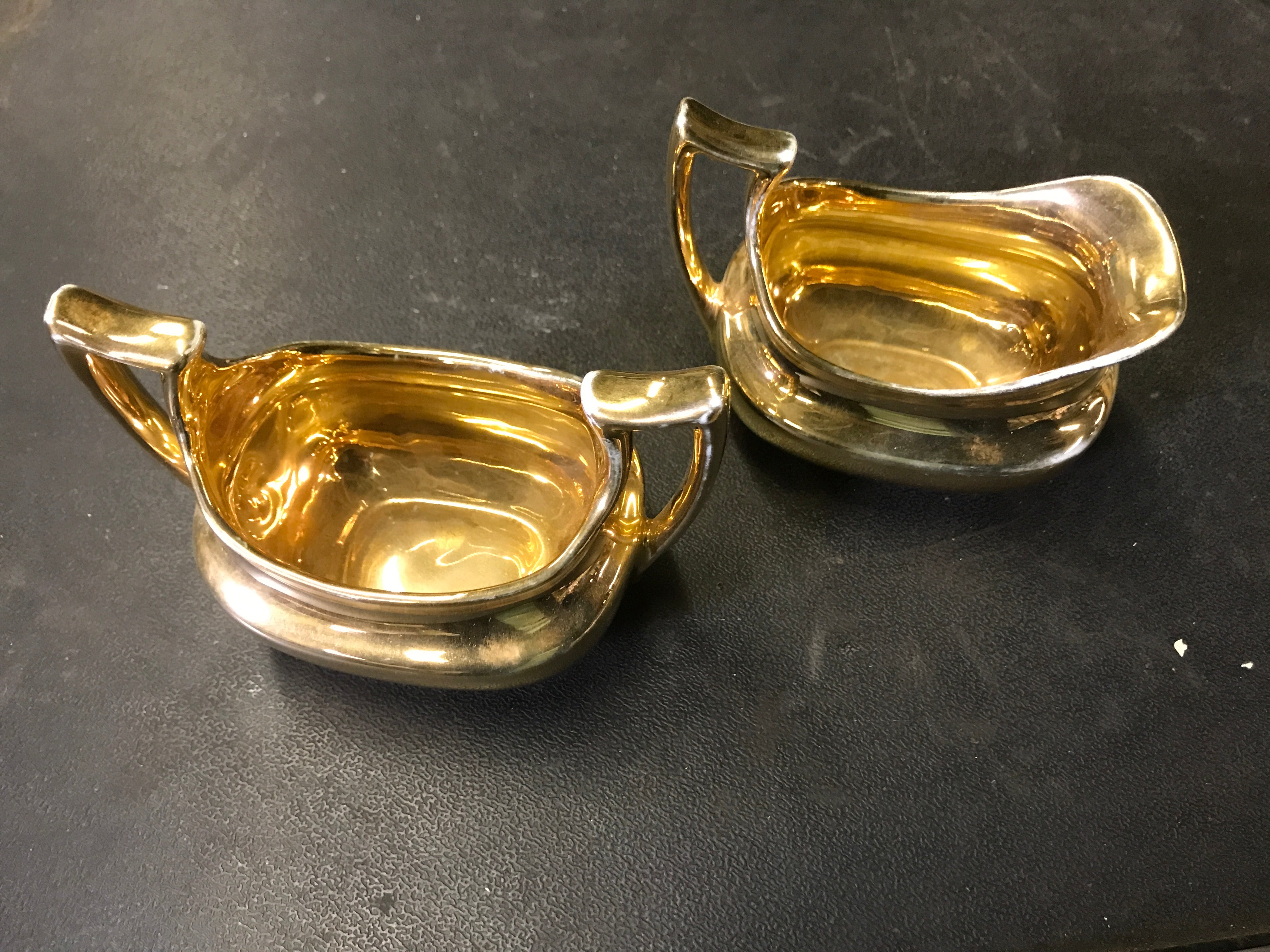 Golden Sugar and Creamer Set - Bavaria Germany