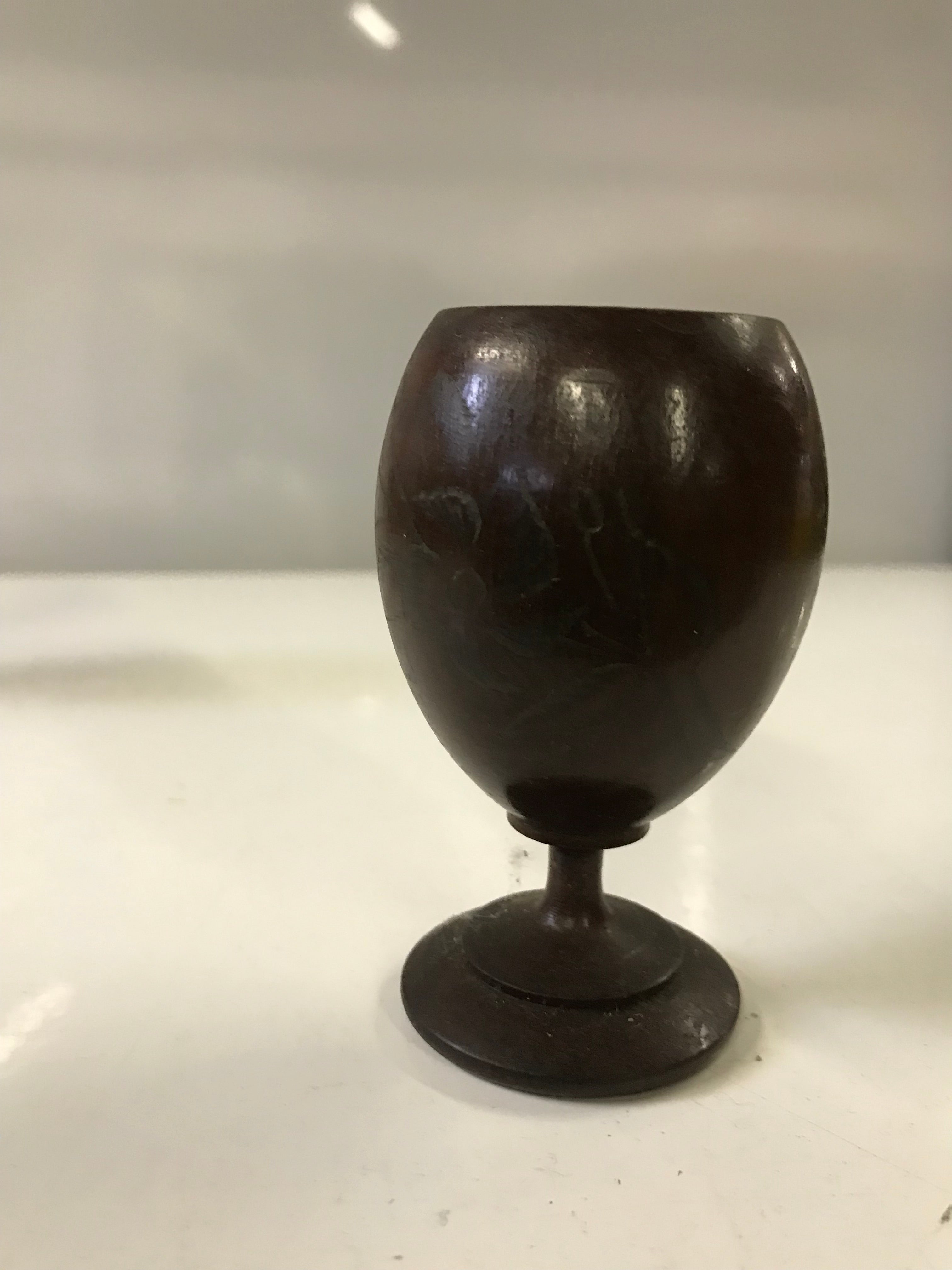 Pair of  Wooden Handmade Miniature Shot Glasses?