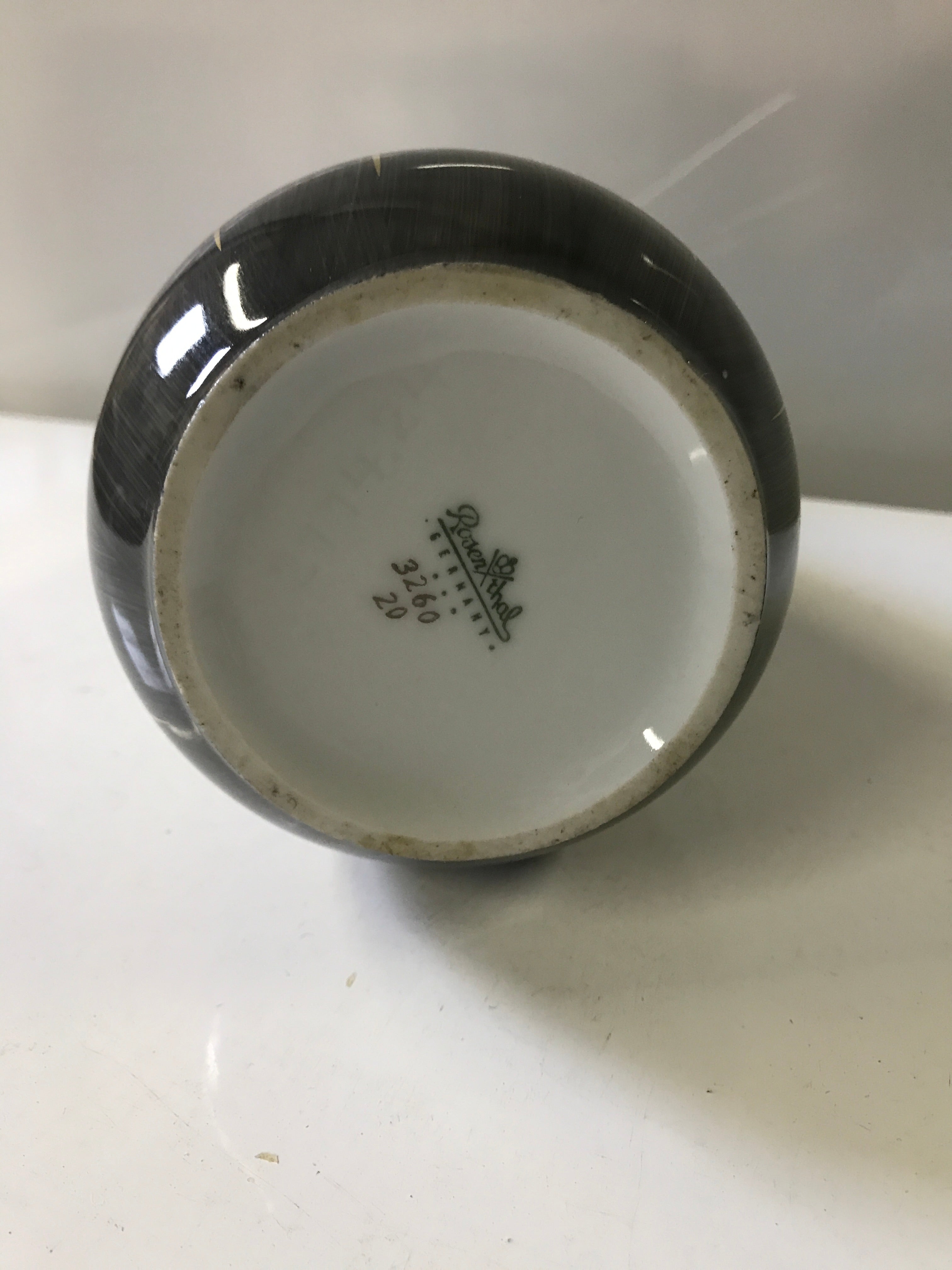 Antique Rosenthal Porcelain Black and Gold Vase