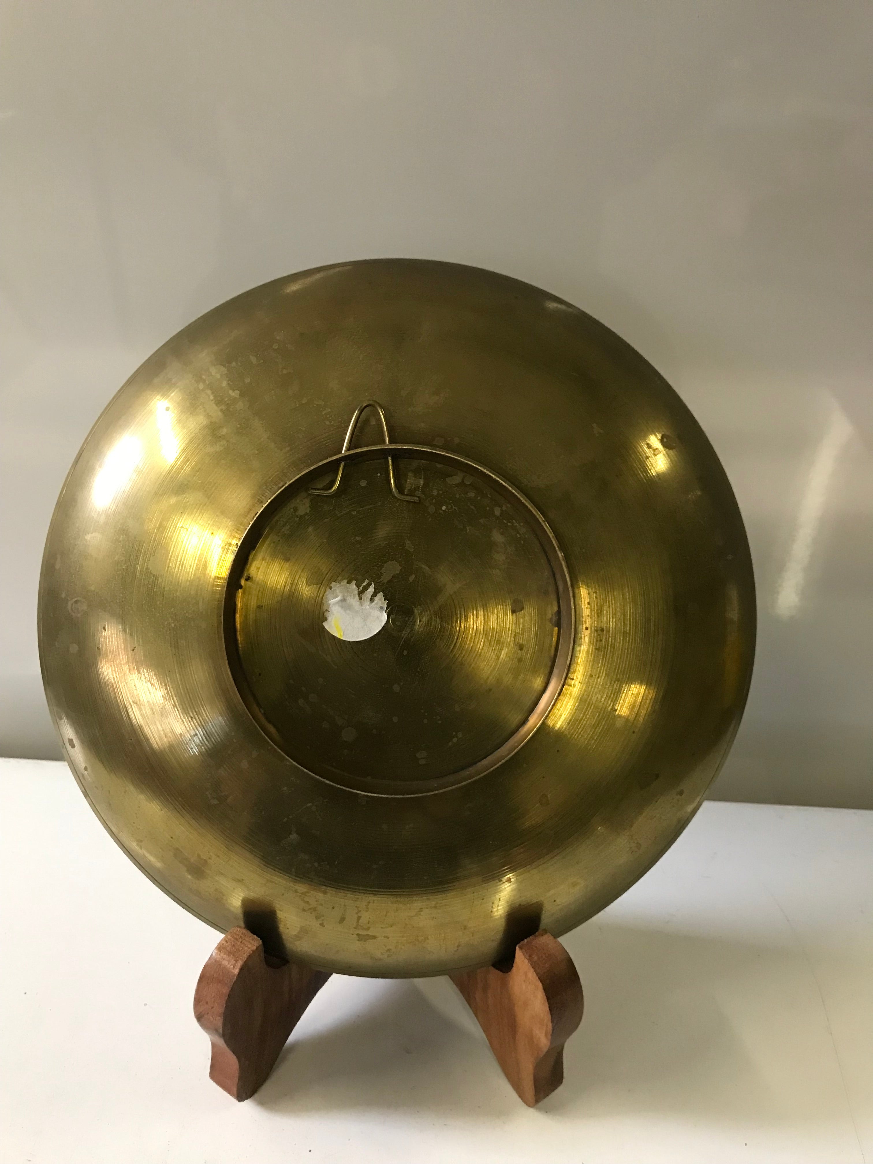 Vintage Brass Wall Hanging Plaque