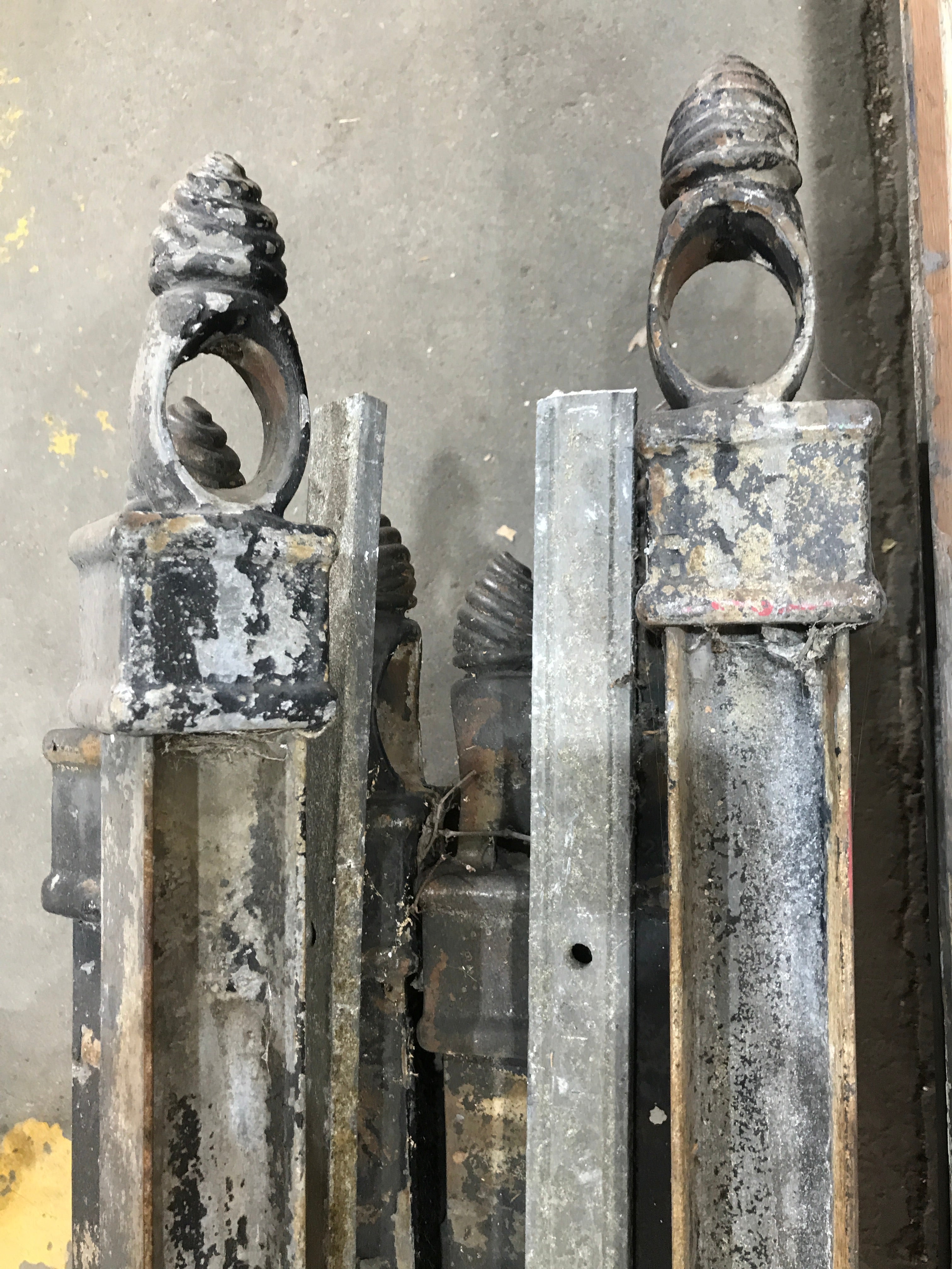 Cast Iron Fence Posts With Spear Finials Lot