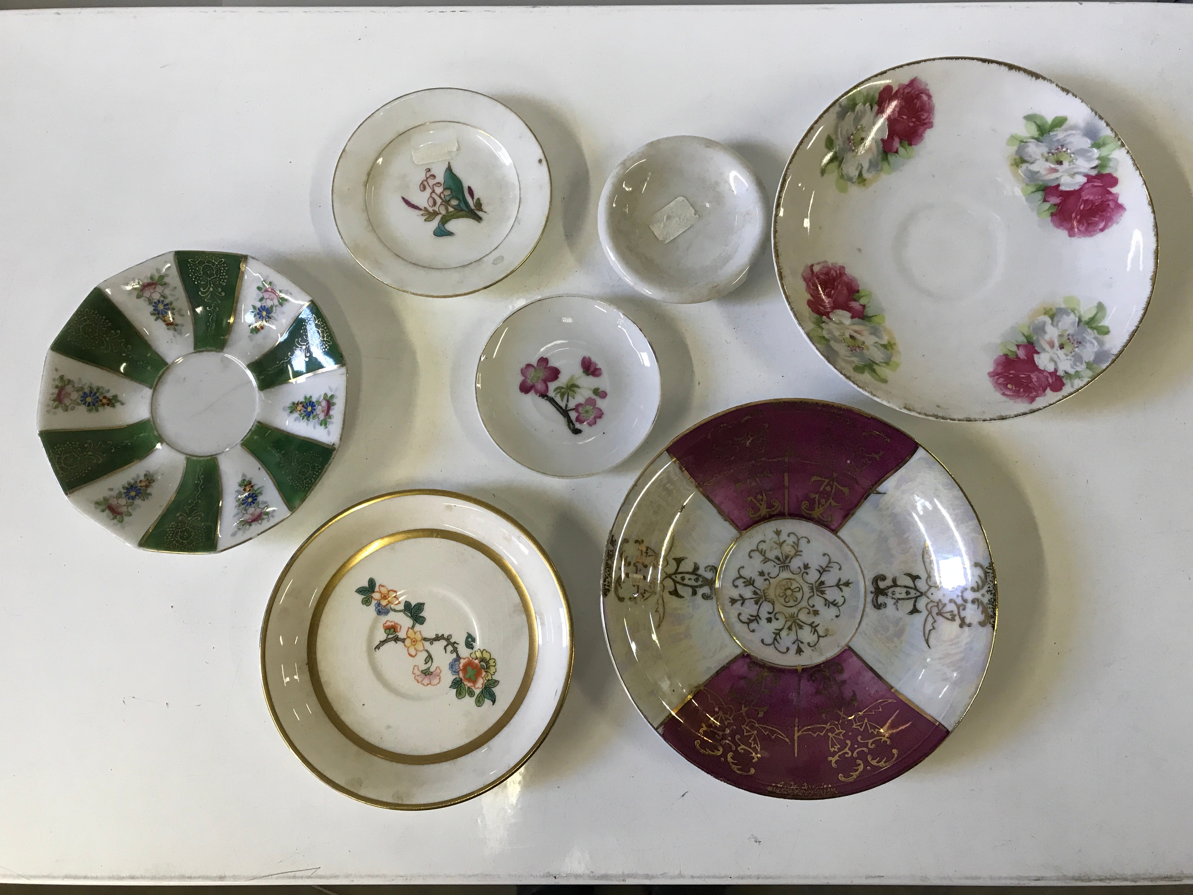 Set of 7 Miniature Plates for Display or Small Food Party
