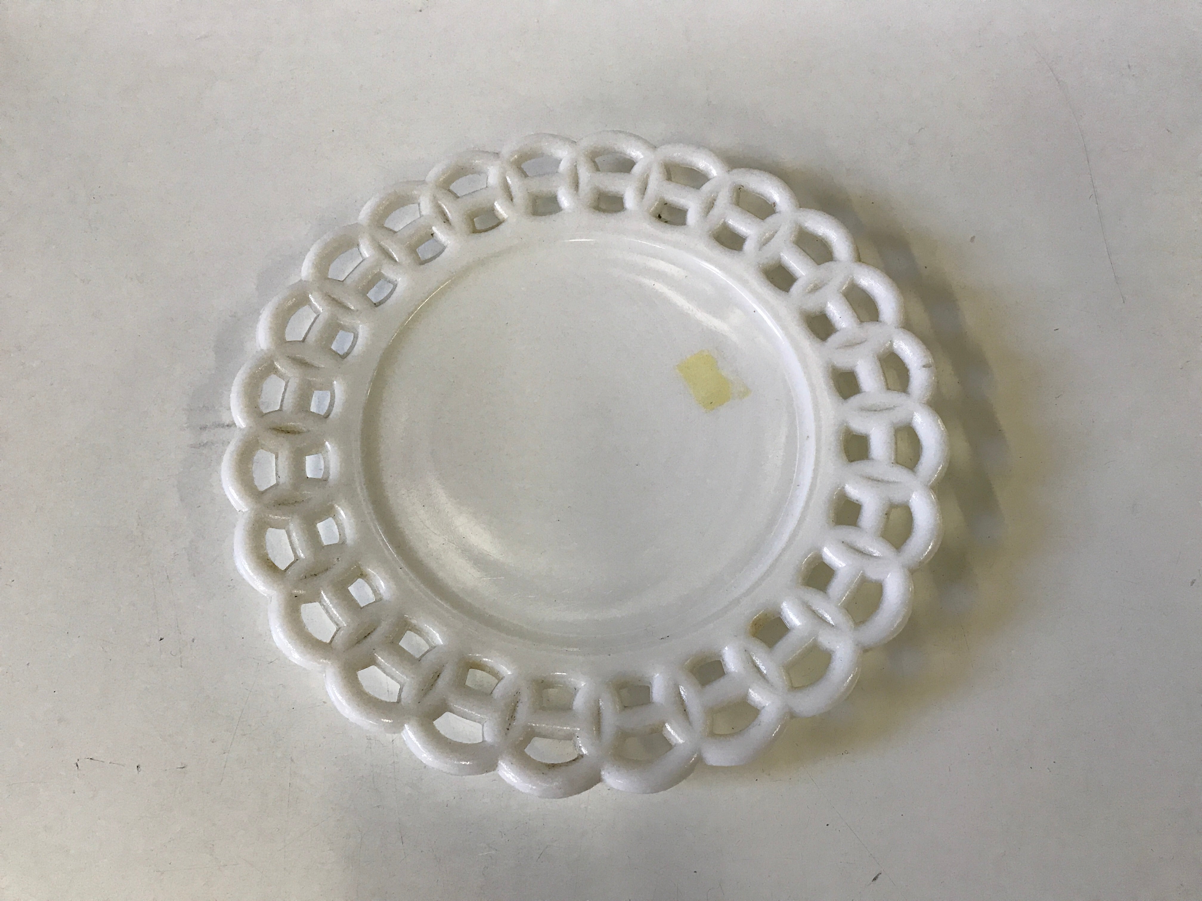 Lace Edge Milk Glass Cake Plate