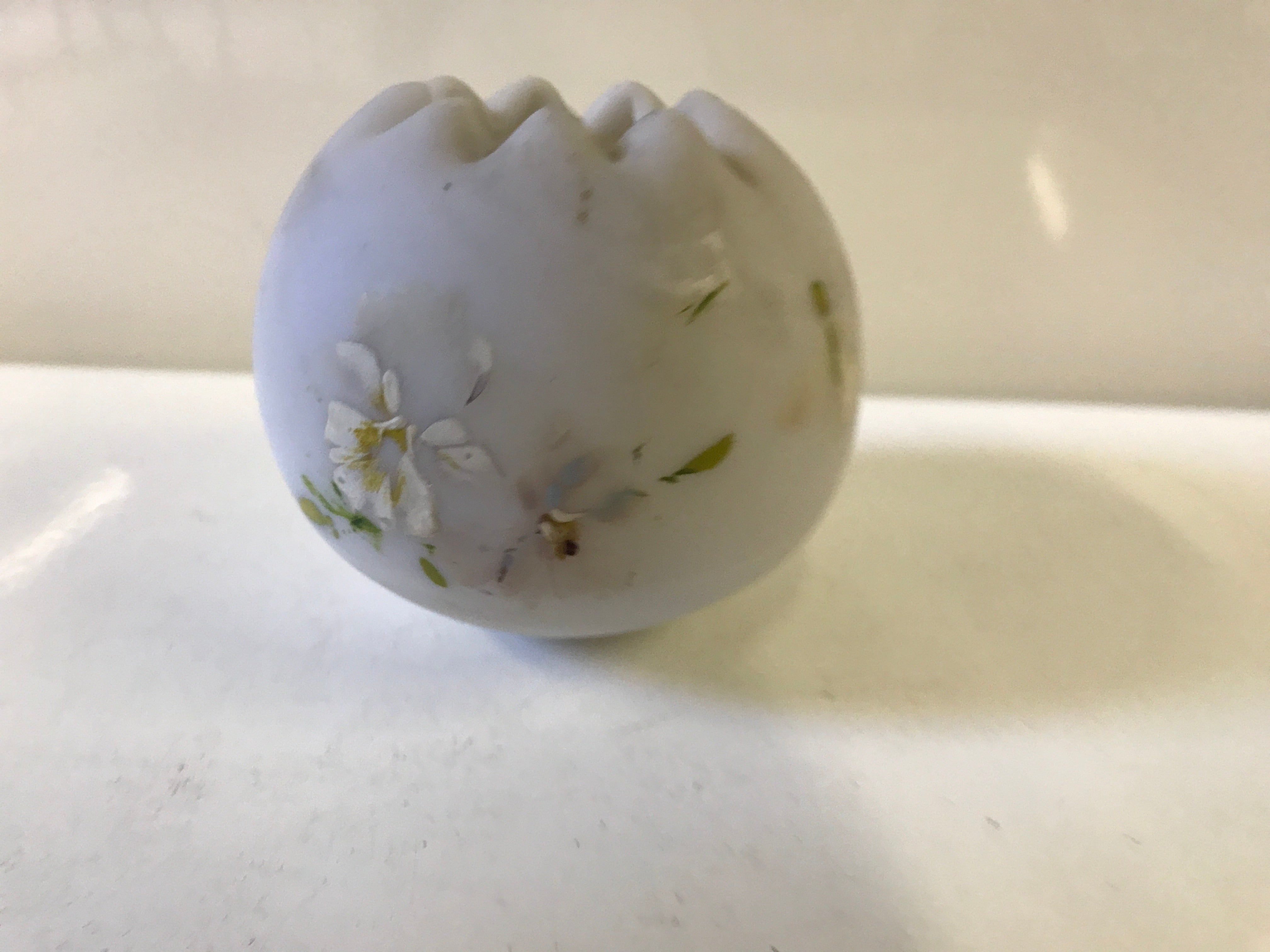 Pinched Milk Glass Vase