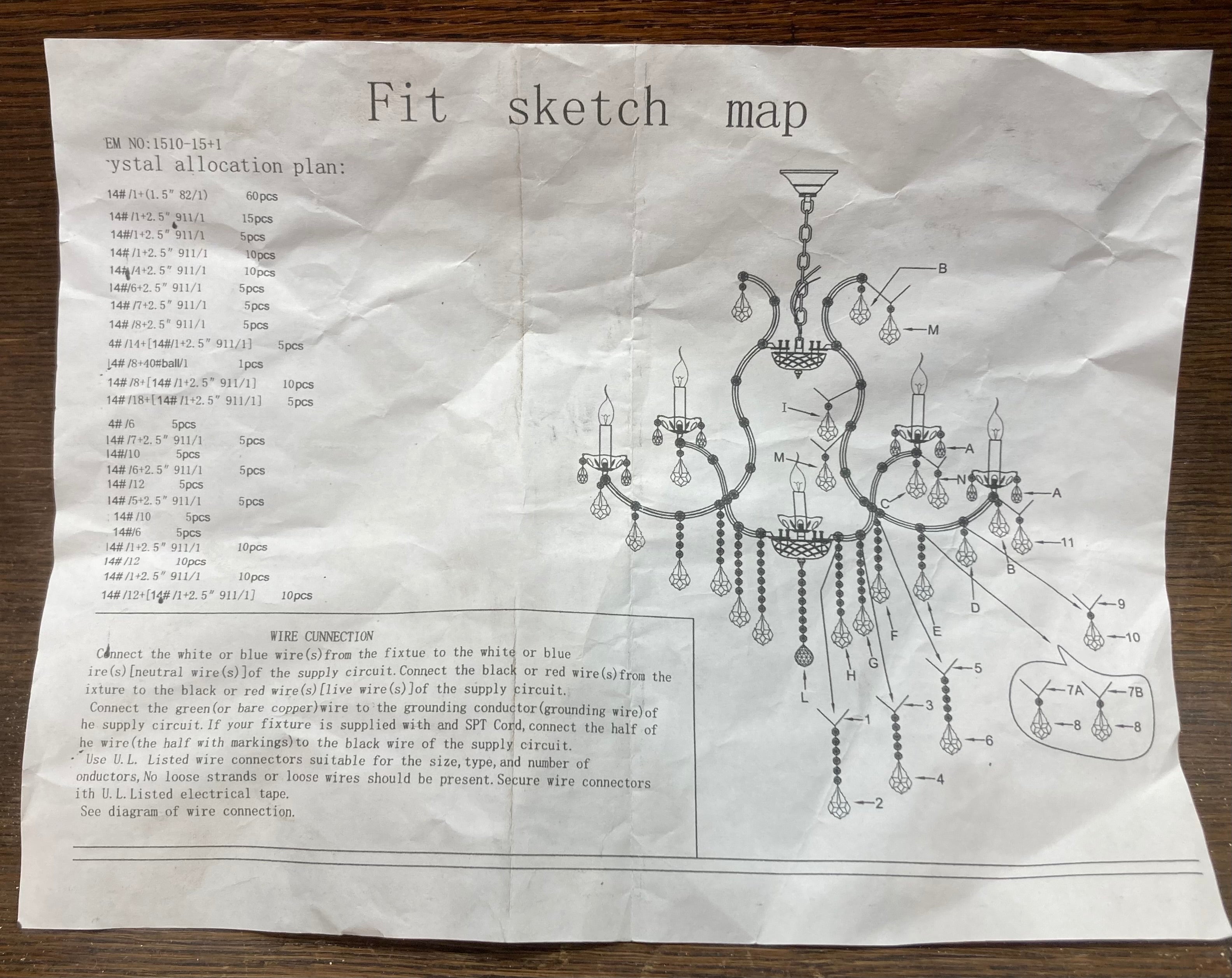 Chrystal Chandelier Assembly Kit