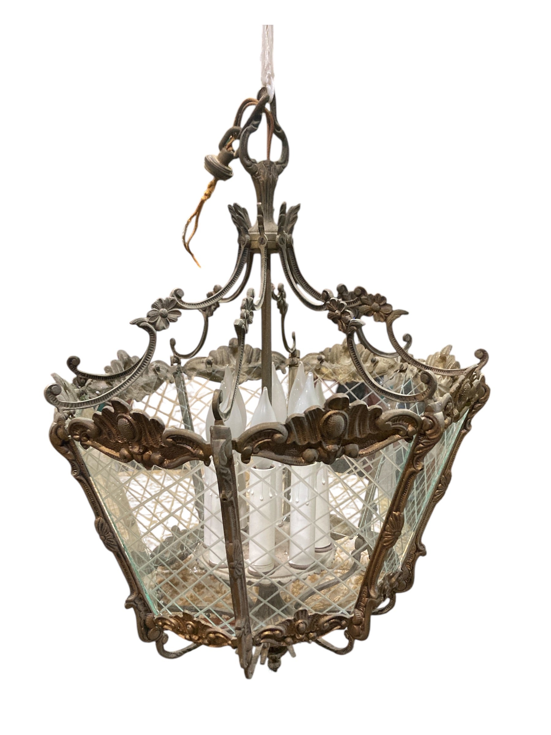 Vintage Brass Hanging Chandelier