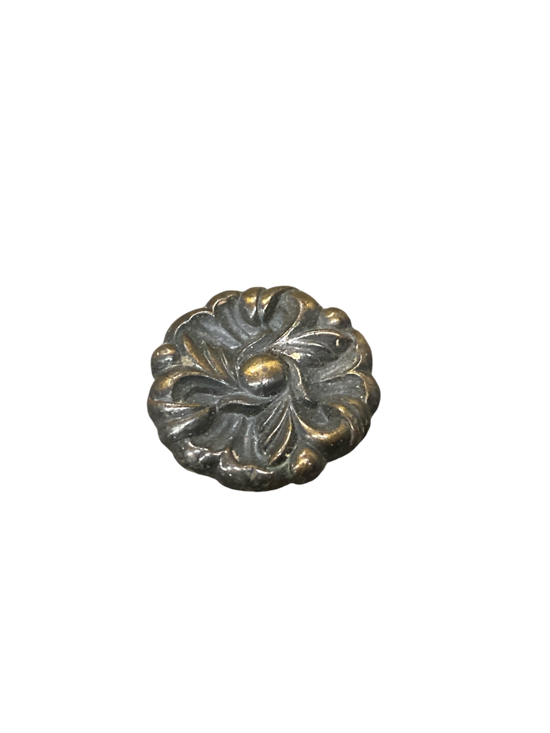 Round Brass Flower Knob