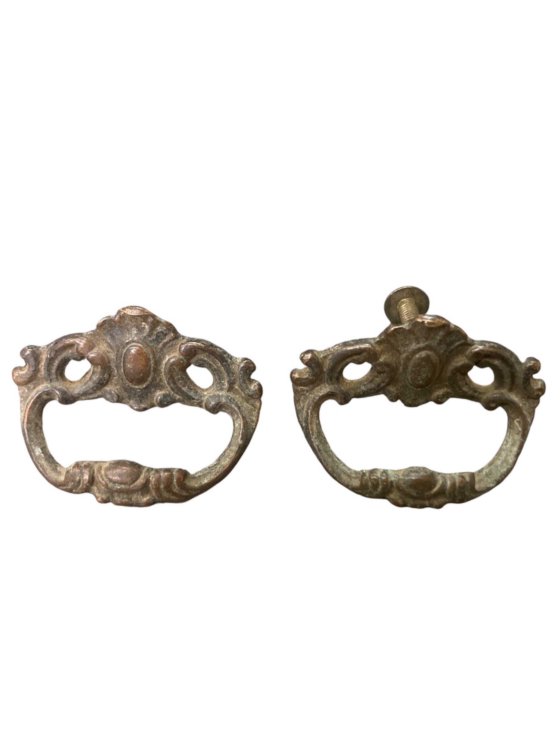 Antique Fixed Drawer Pulls- Set of 2
