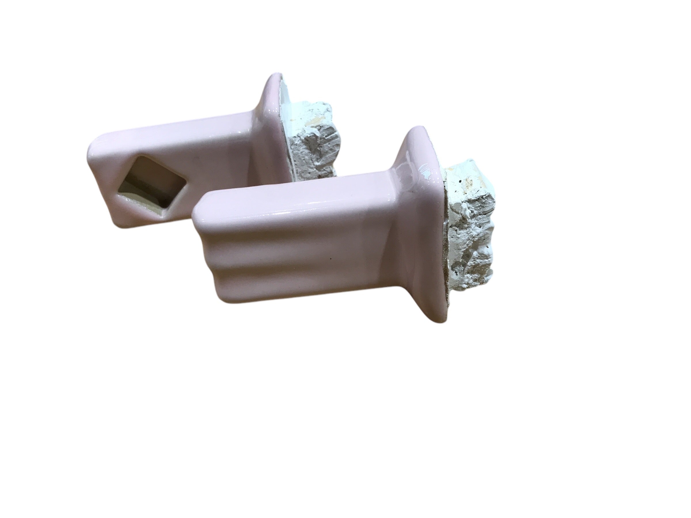 Vintage Towel Bar Ceramic Mounts