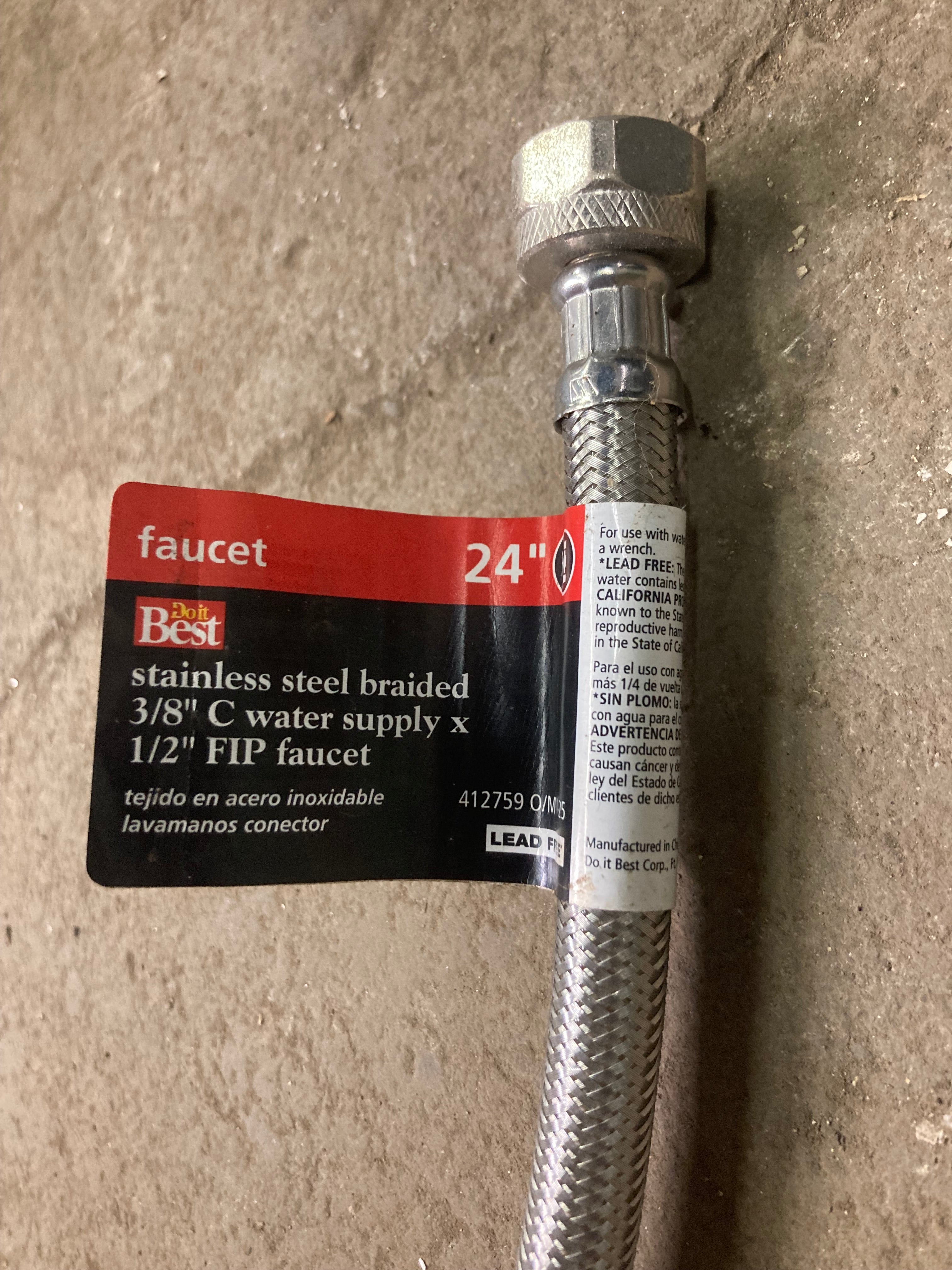 24" Stainless Steel Braided Water Supply FIP Faucet