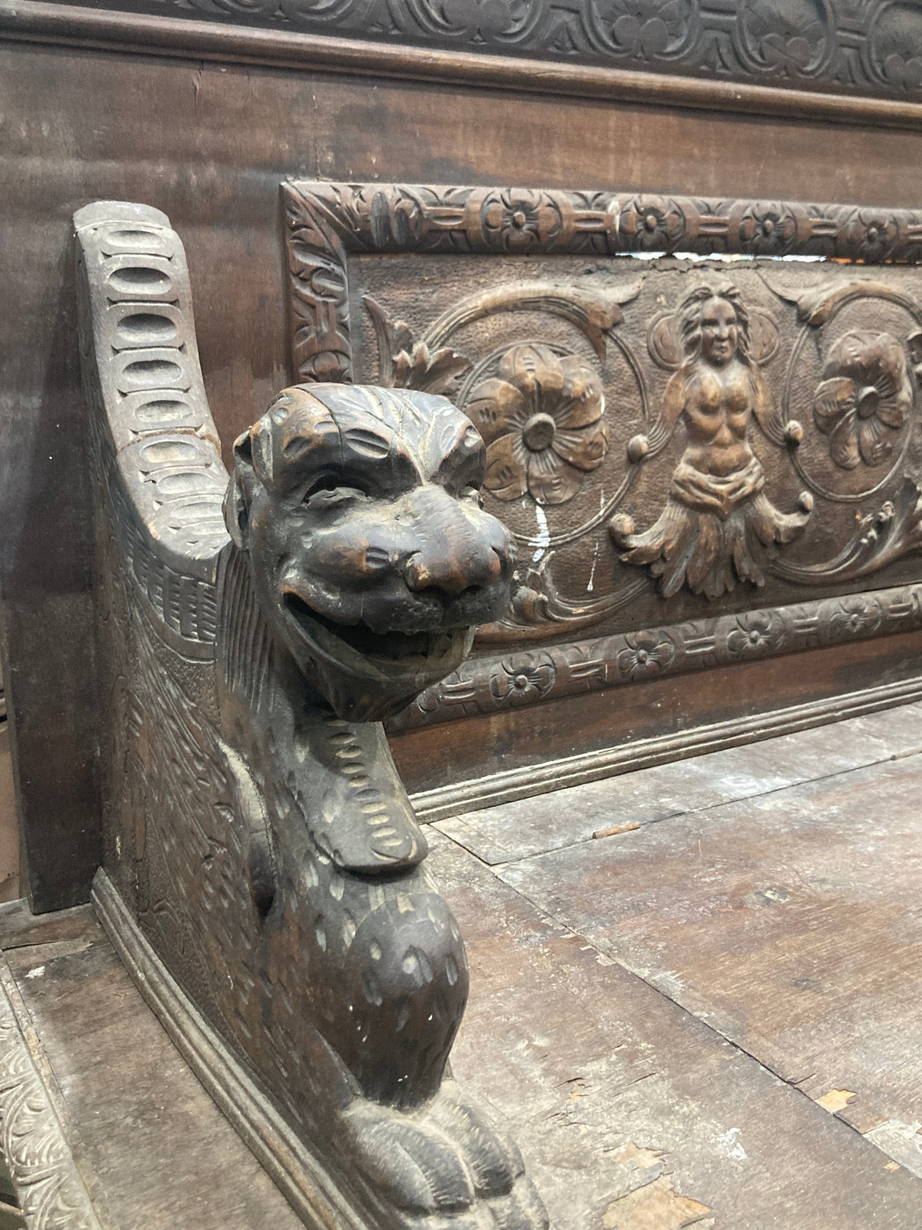 Hand-Carved Wooden Hall Bench with Hinged Storage Compartment