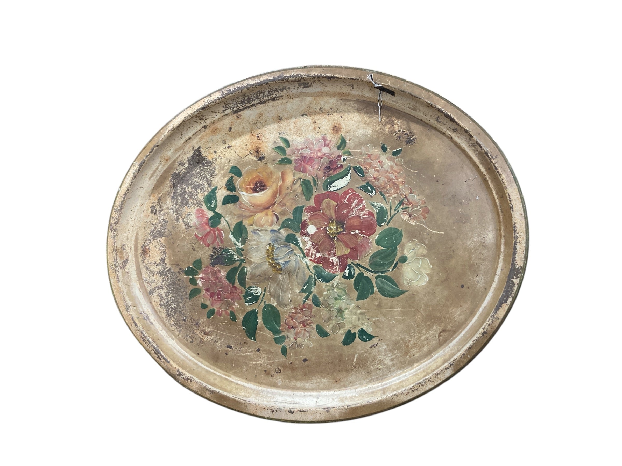 Hand-Painted Tin Serving Tray