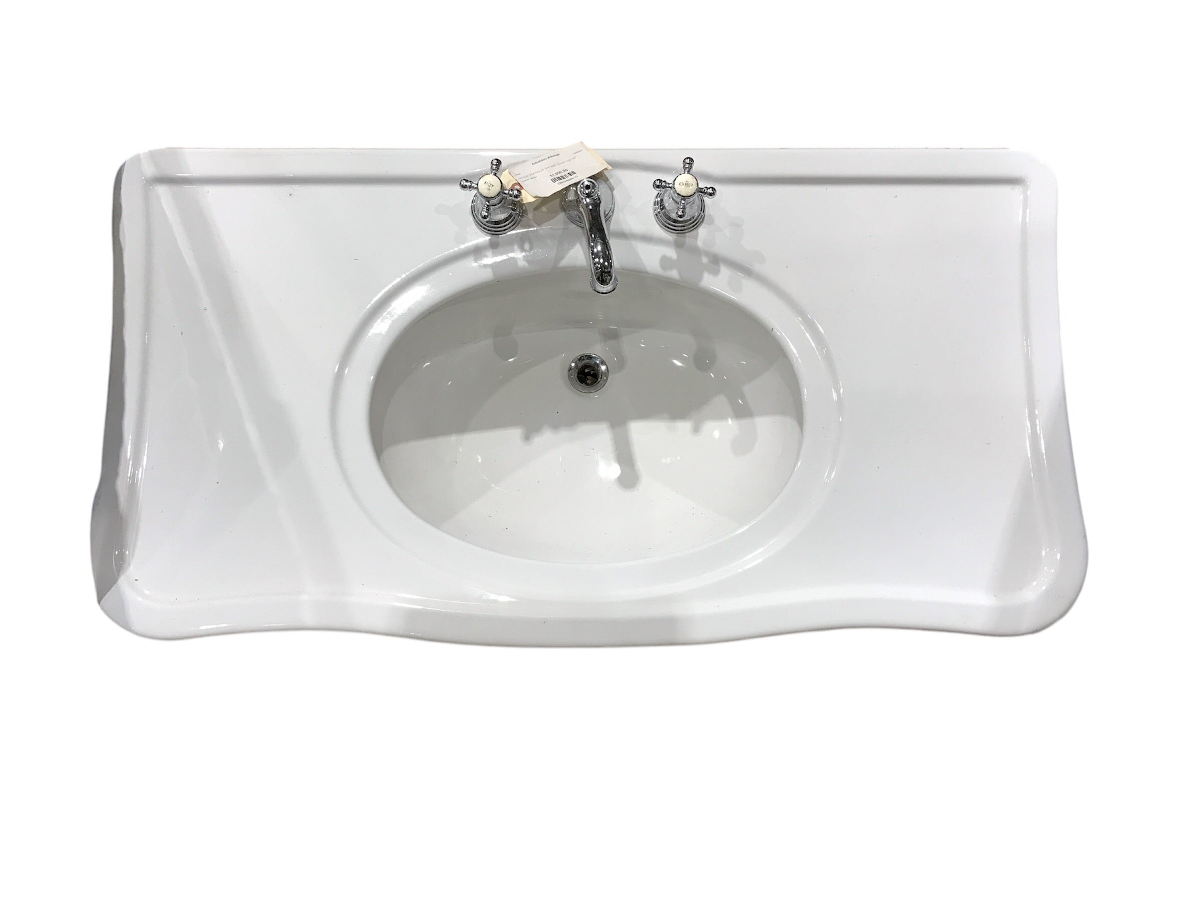 Antique Wall Mount Sink with Ornate Legs 43"